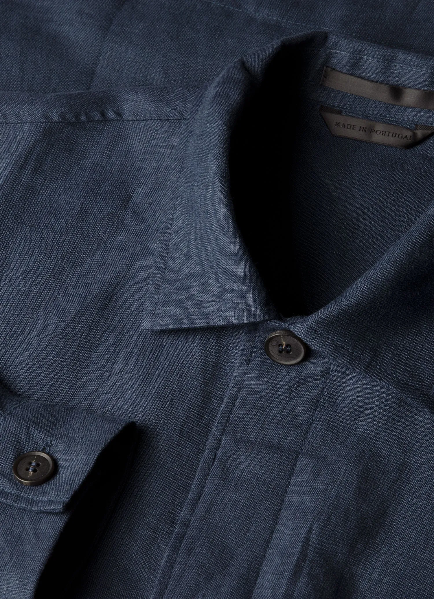 Men's Linen Overshirt in Light Navy sold by Sunspel product image thumbnail 4