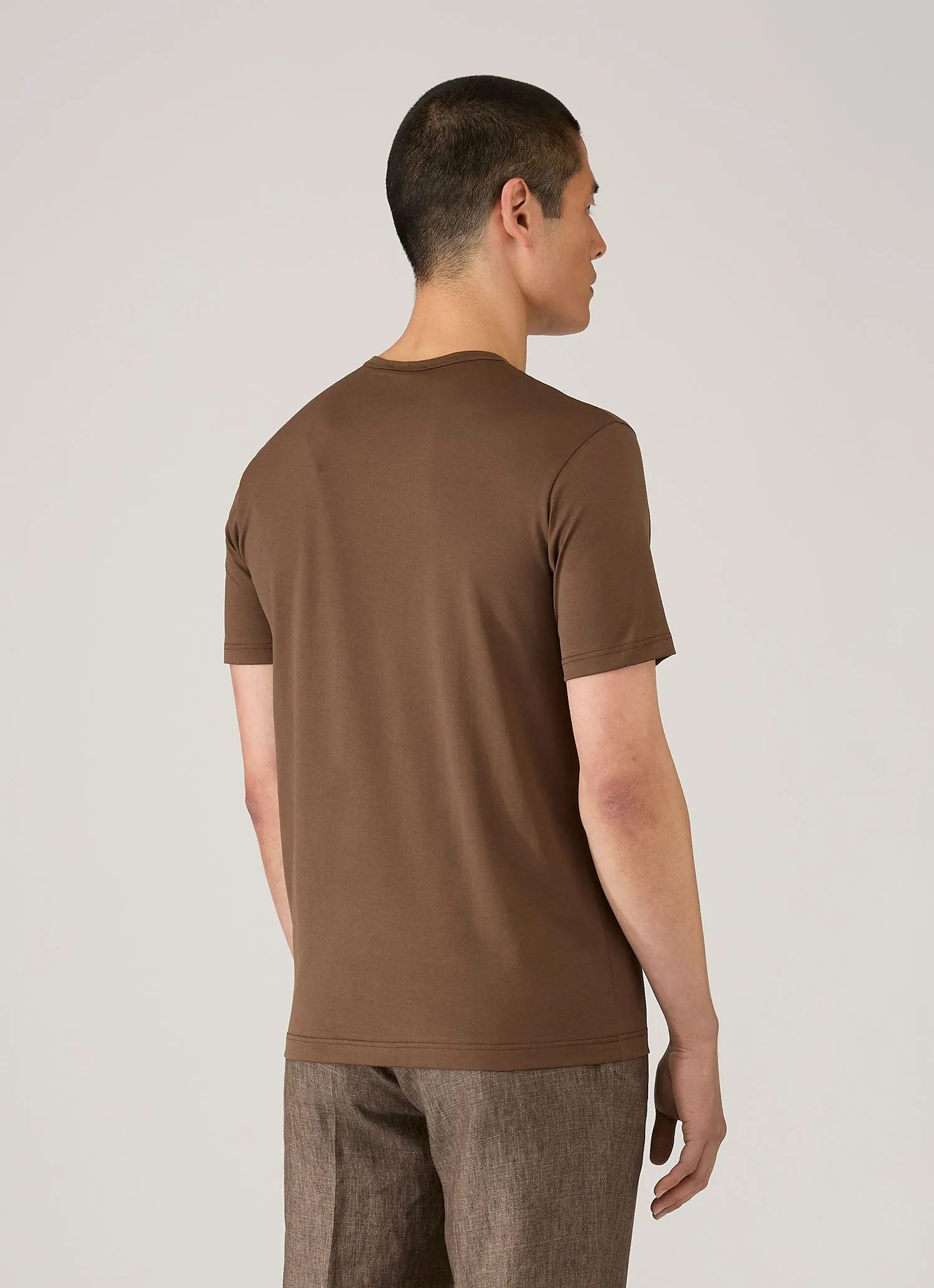Men's Classic T-shirt in Dark Walnut sold by Sunspel product image thumbnail 5