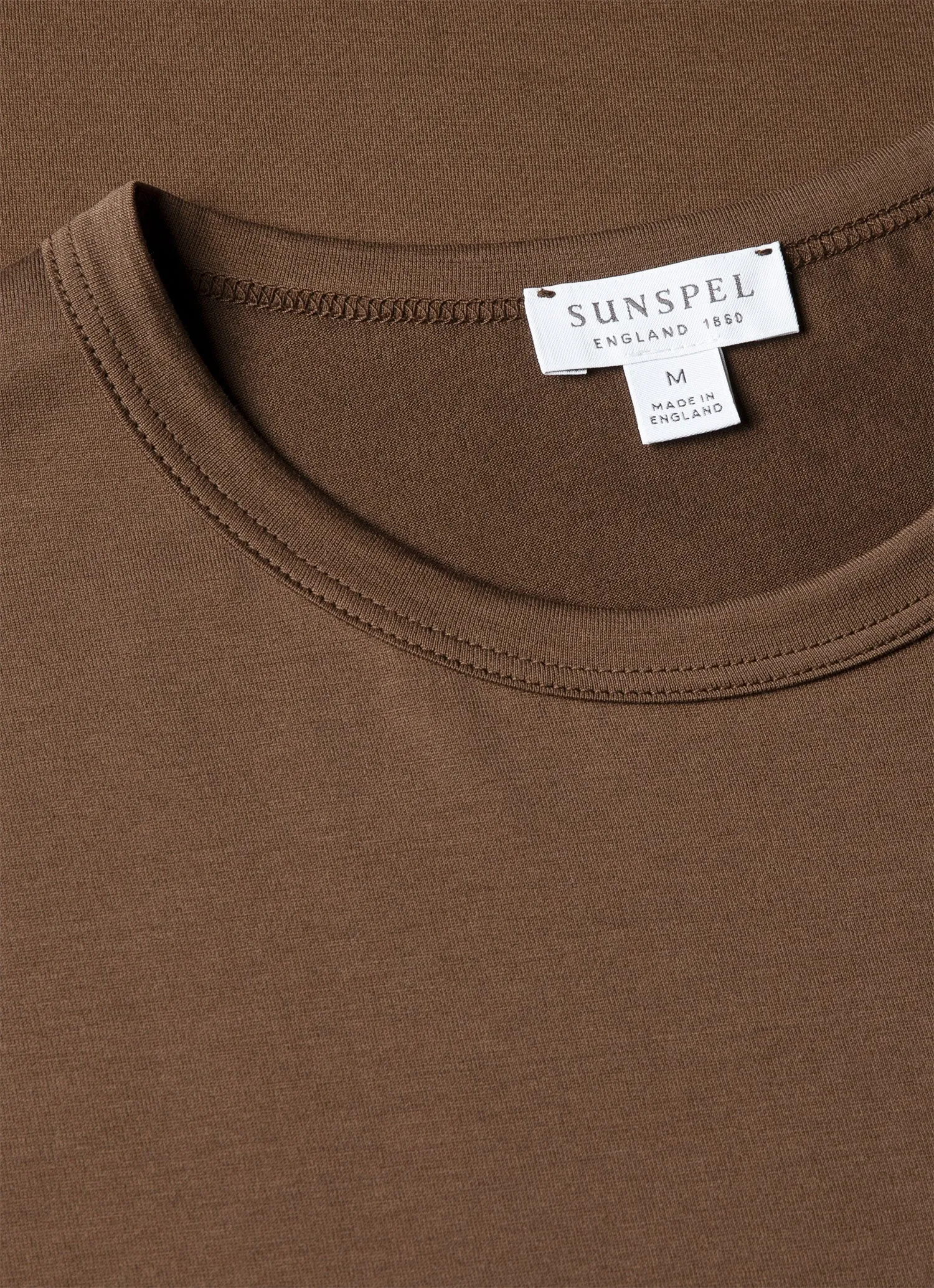 Men's Classic T-shirt in Dark Walnut sold by Sunspel product image thumbnail 4
