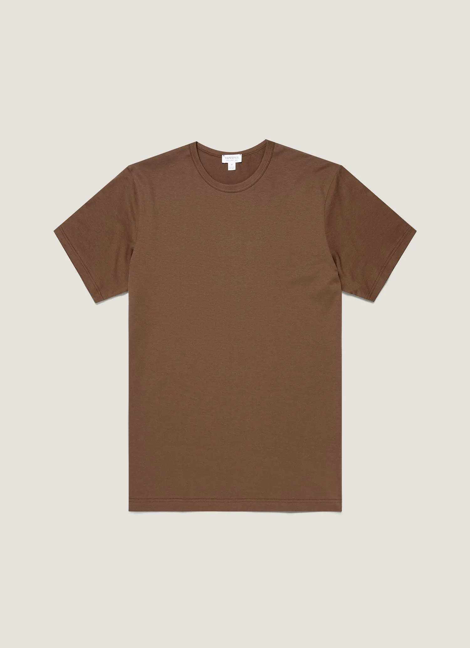 Men's Classic T-shirt in Dark Walnut sold by Sunspel