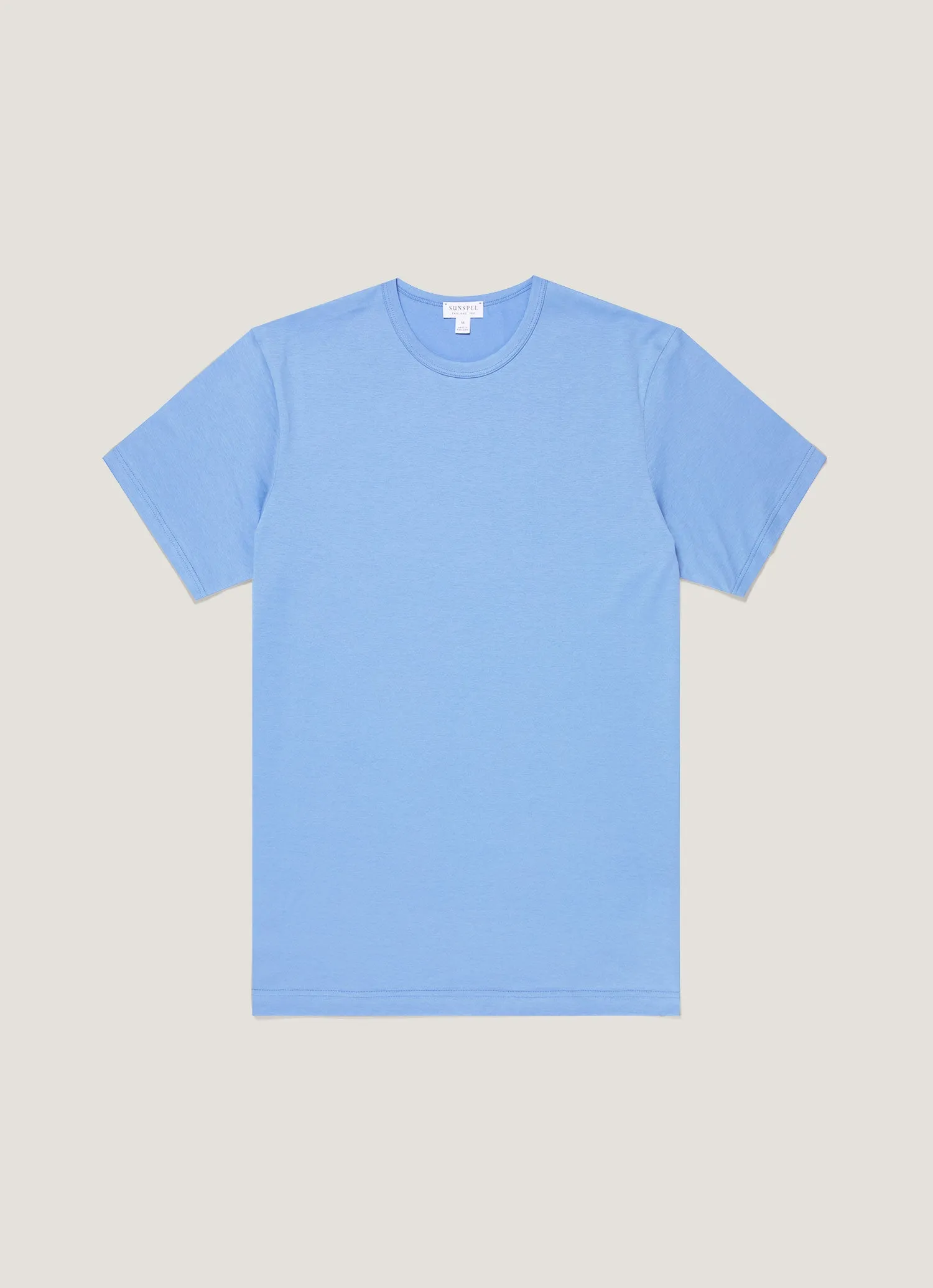 Men's Classic T-shirt in Azure Blue sold by Sunspel