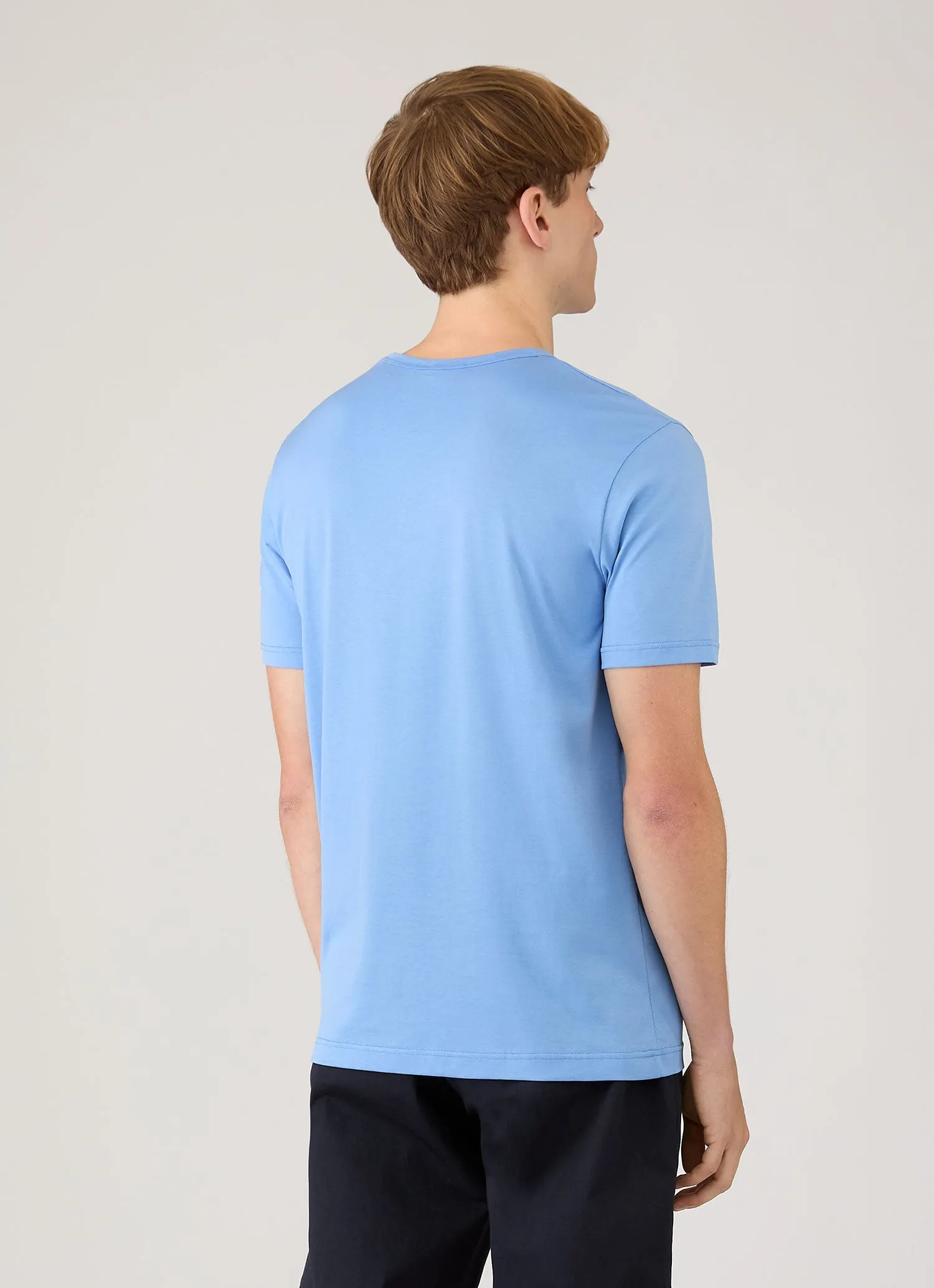 Men's Classic T-shirt in Azure Blue sold by Sunspel product image thumbnail 5