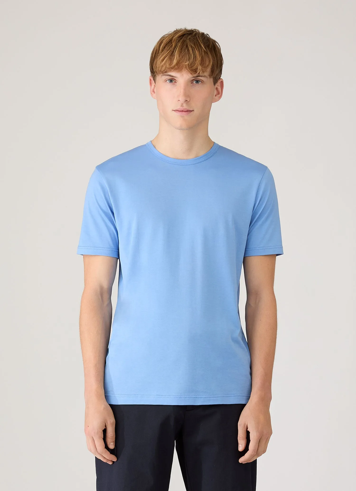 Men's Classic T-shirt in Azure Blue sold by Sunspel product image thumbnail 2