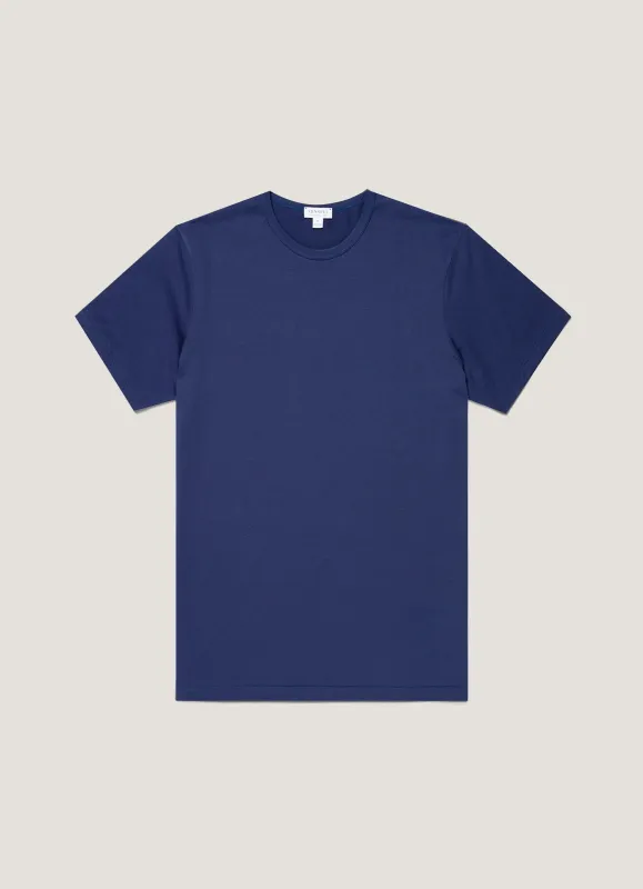 Men's Classic T-shirt in Ink Blue made by Sunspel