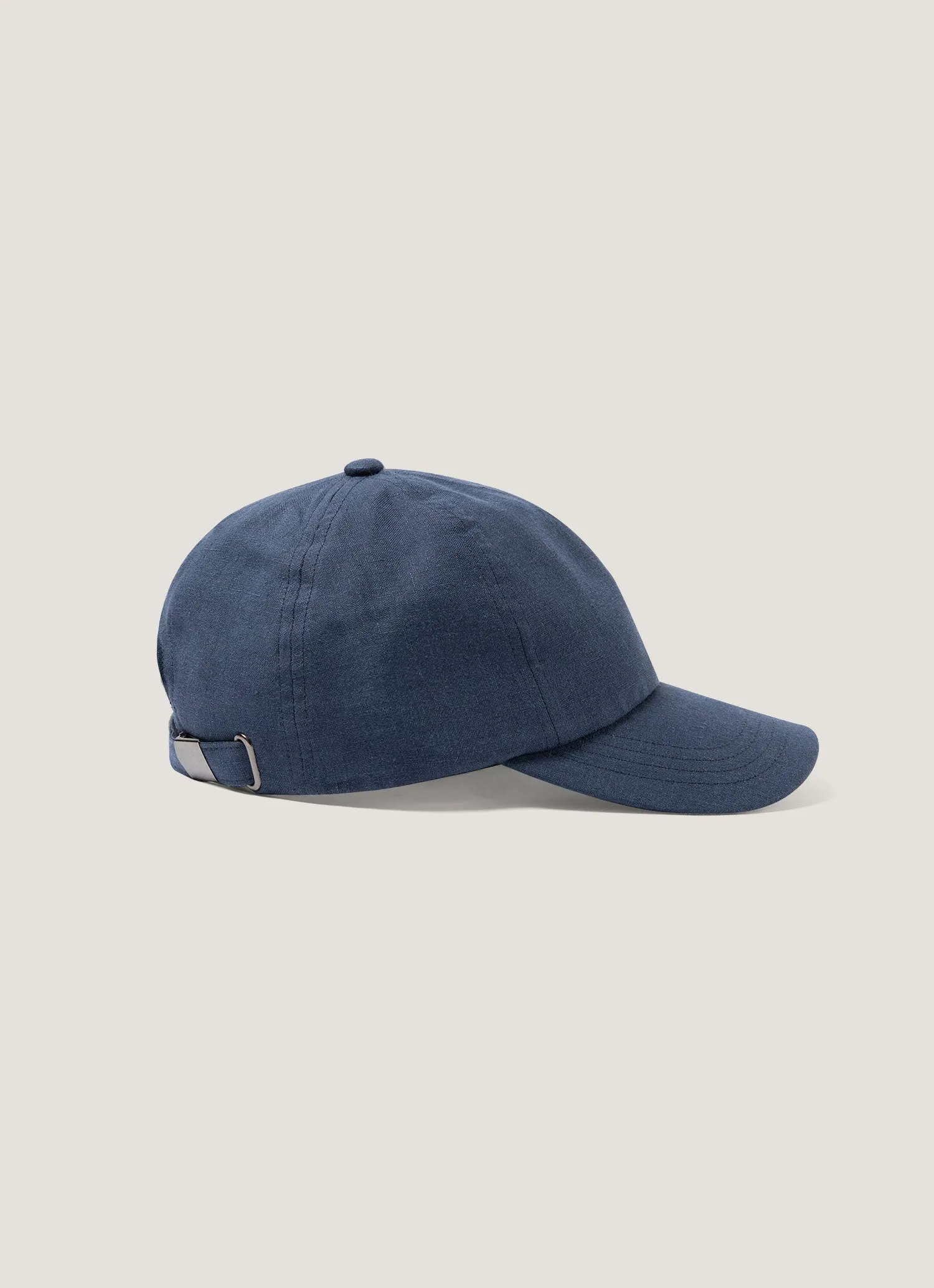 Men's Linen Cap in Light Navy sold by Sunspel