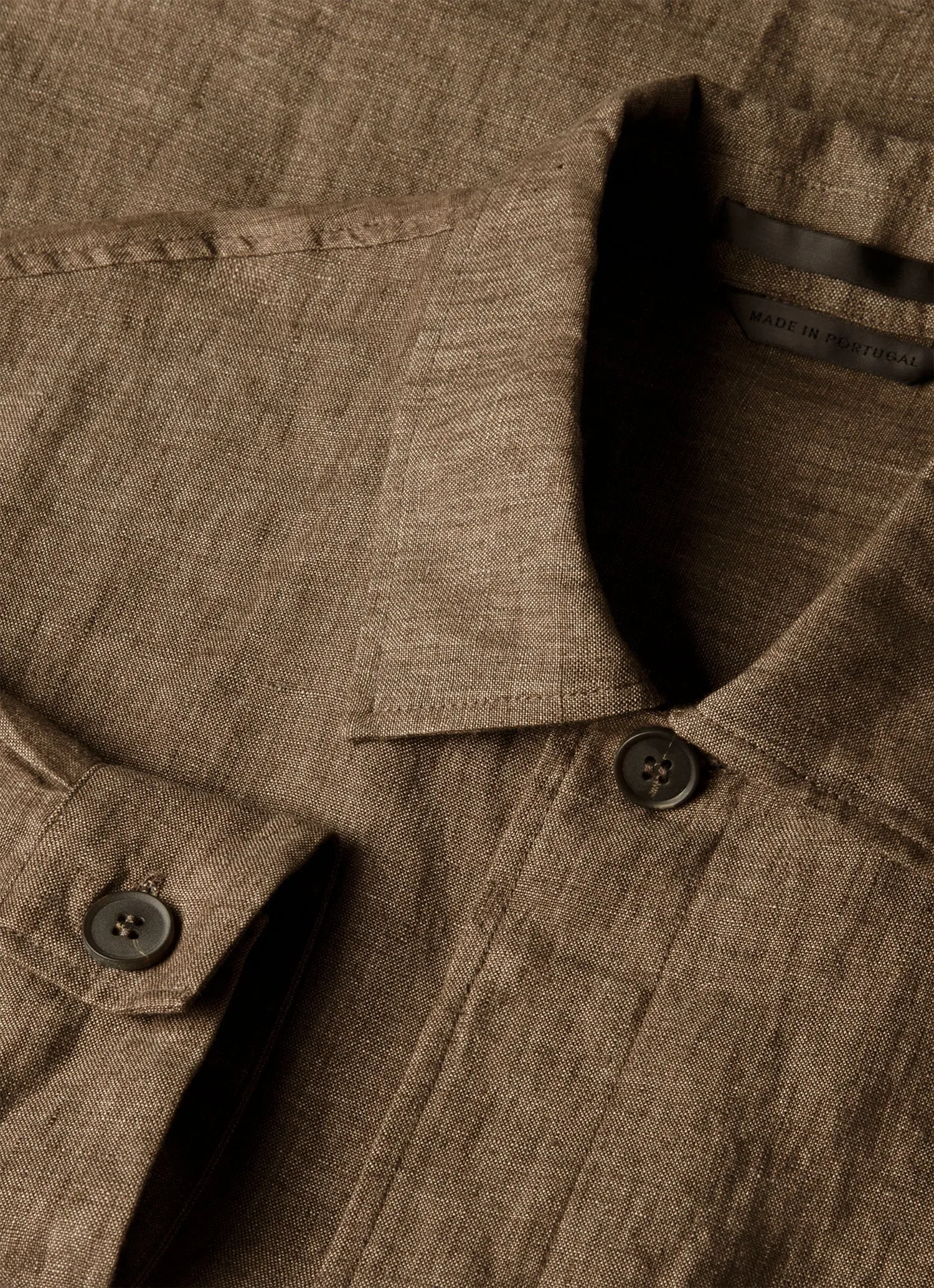 Men's Linen Overshirt in Dark Walnut sold by Sunspel product image thumbnail 4