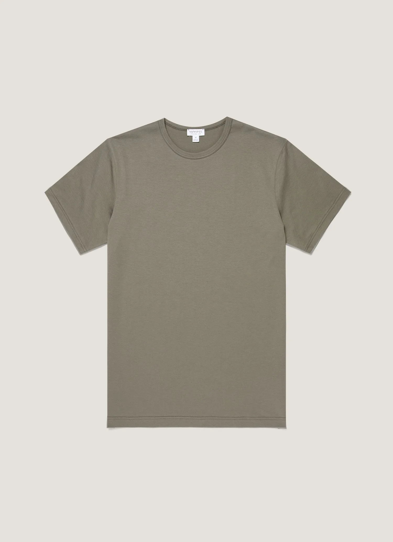 Men's Classic T-shirt in Fossil Grey sold by Sunspel
