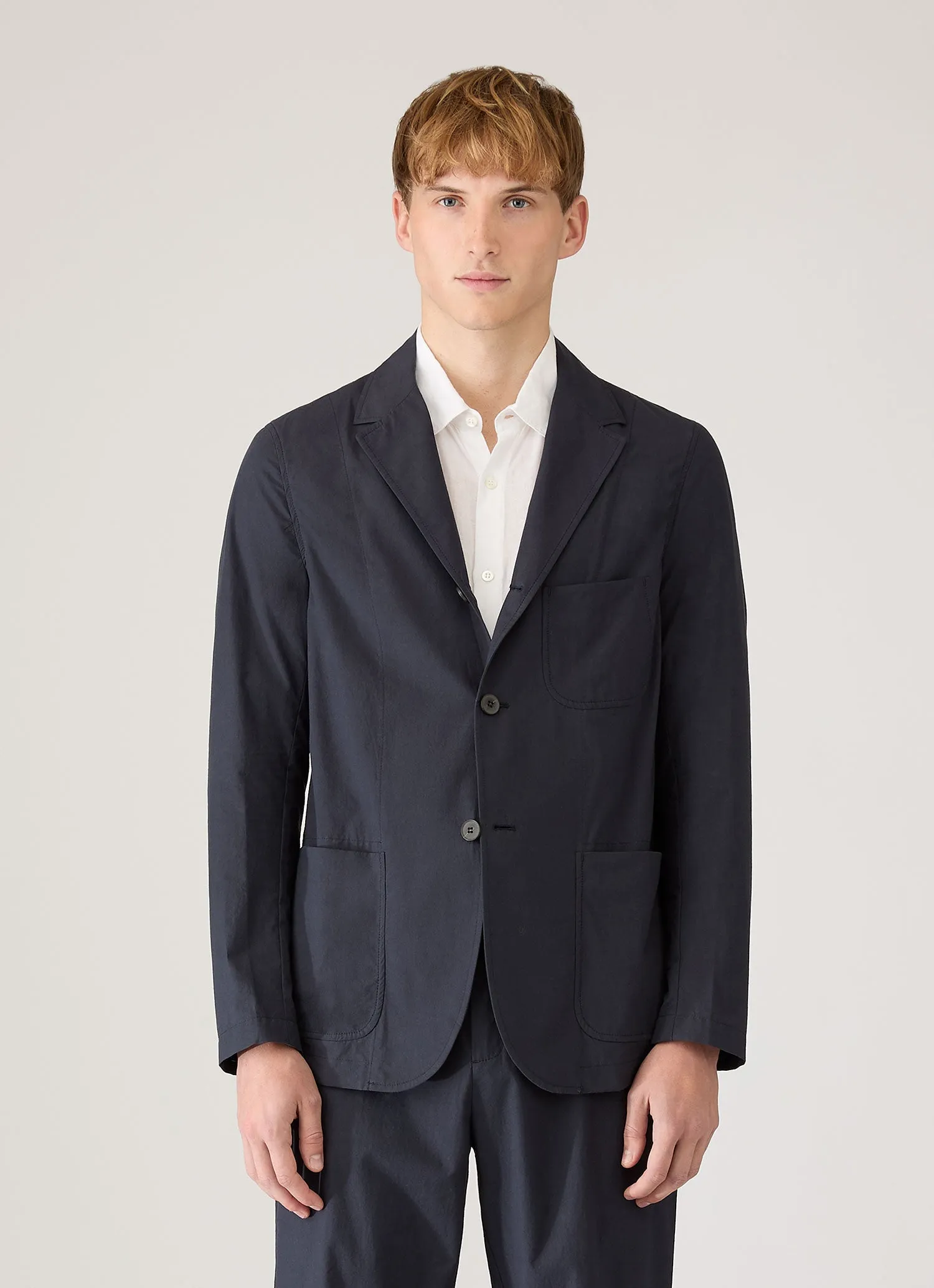 Men's Lightweight Cotton Poplin Blazer in Navy sold by Sunspel product image thumbnail 2