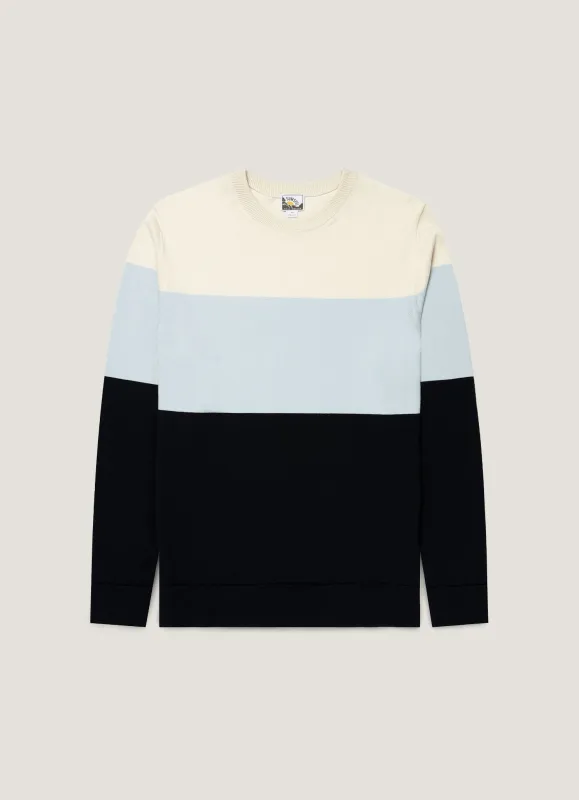 Men's Sunspel x Paul Weller Jumper in Vintage Blue made by Sunspel