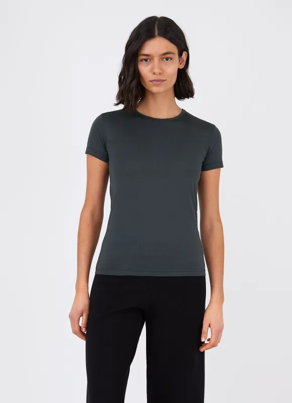Women's Classic T-shirt in Forest made by Sunspel