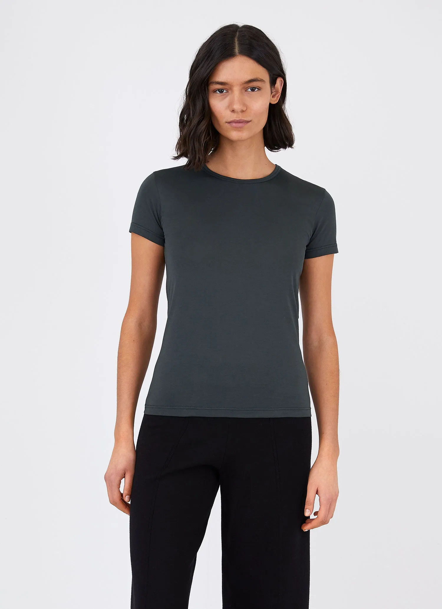 Women's Classic T-shirt in Forest sold by Sunspel