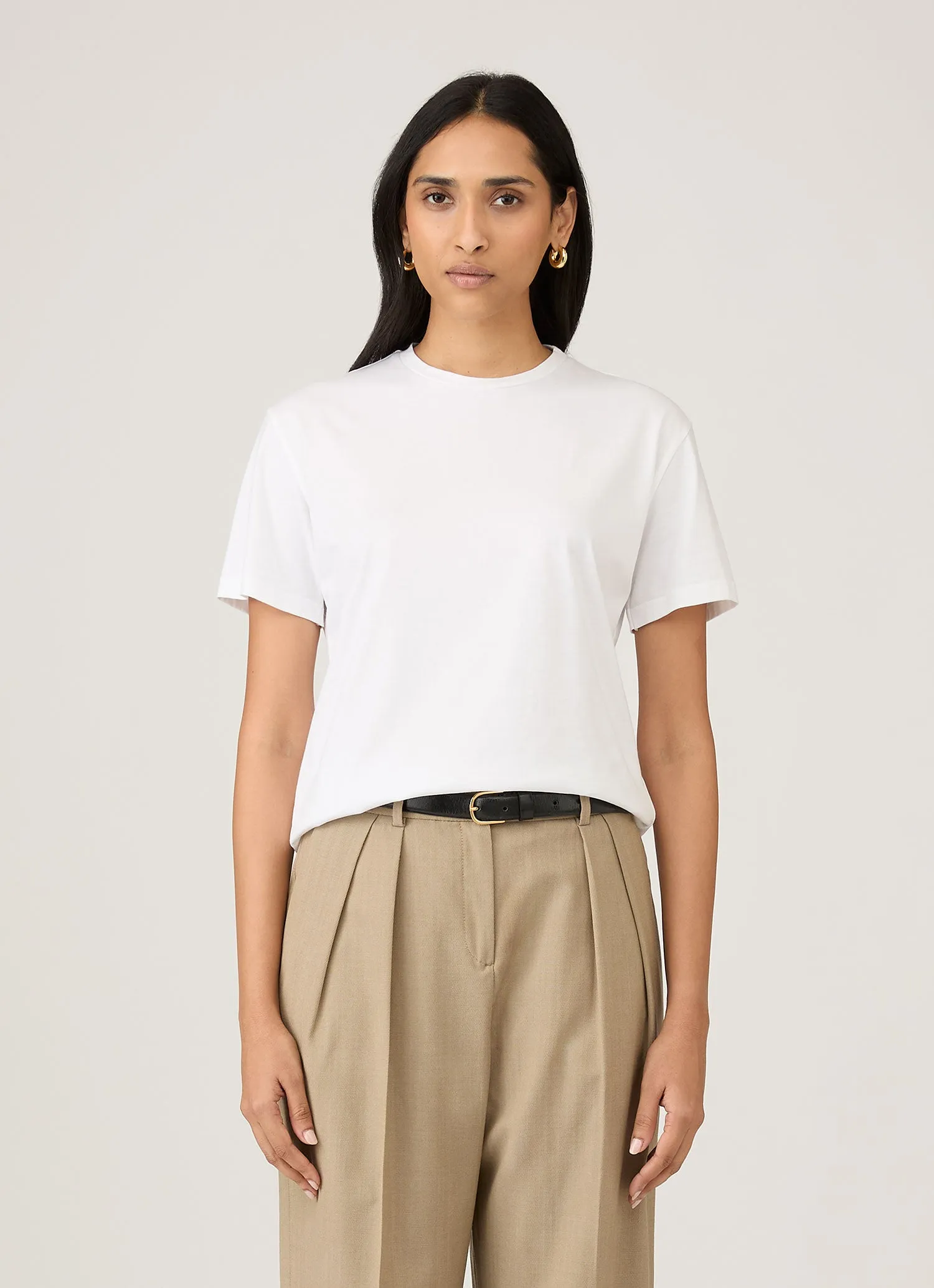 Women's Boy Fit T-shirt in White sold by Sunspel