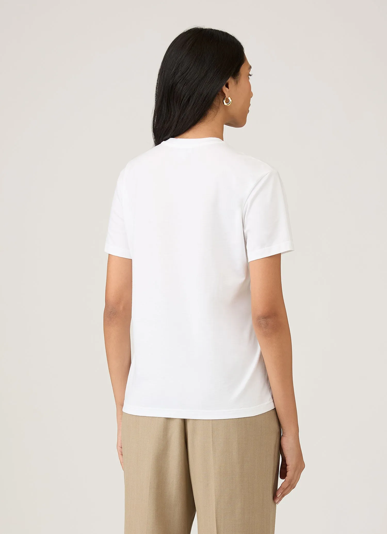 Women's Boy Fit T-shirt in White sold by Sunspel product image thumbnail 3