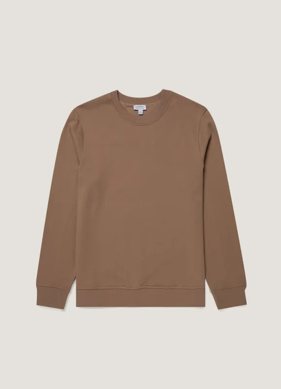 Men's Supima Loopback Sweatshirt in Dark Cedar made by Sunspel