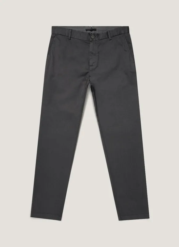 Men's Slim Fit Chino in Anthracite made by Sunspel