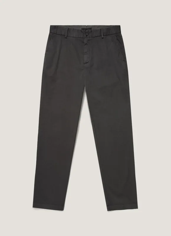 Men's Regular Fit Chino in Anthracite made by Sunspel