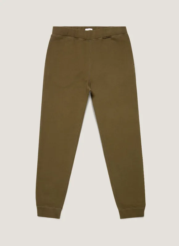 Men's Loopback Sweatpants in Loden Green made by Sunspel