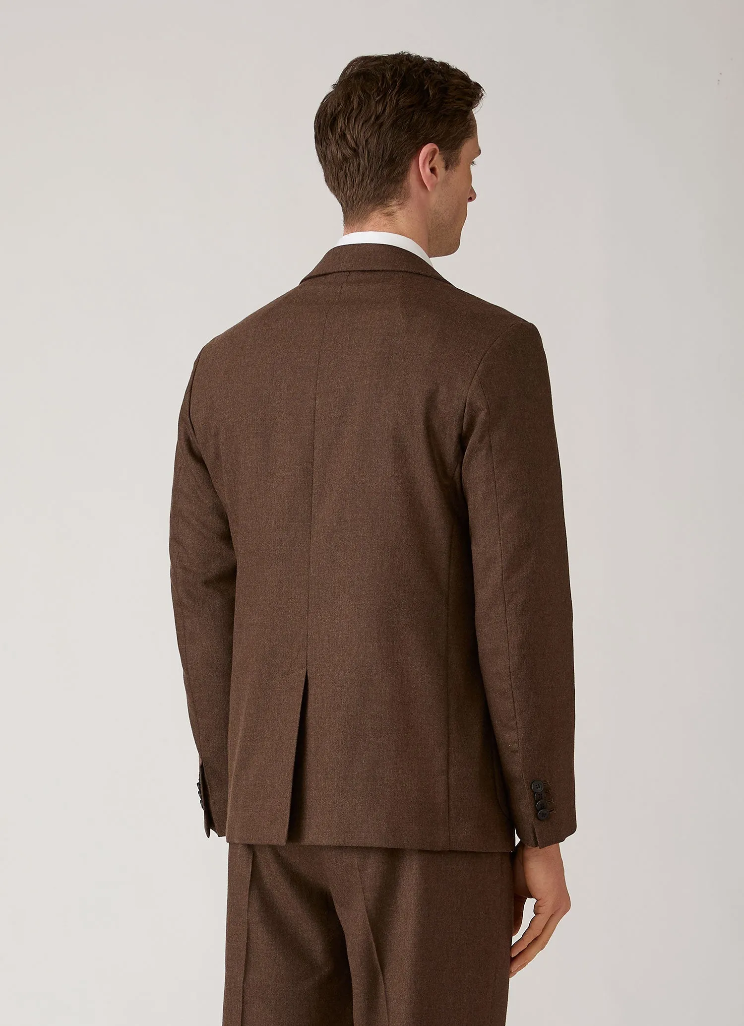 Men's Wool Cashmere Flannel Blazer in Light Brown Melange sold by Sunspel product image thumbnail 5