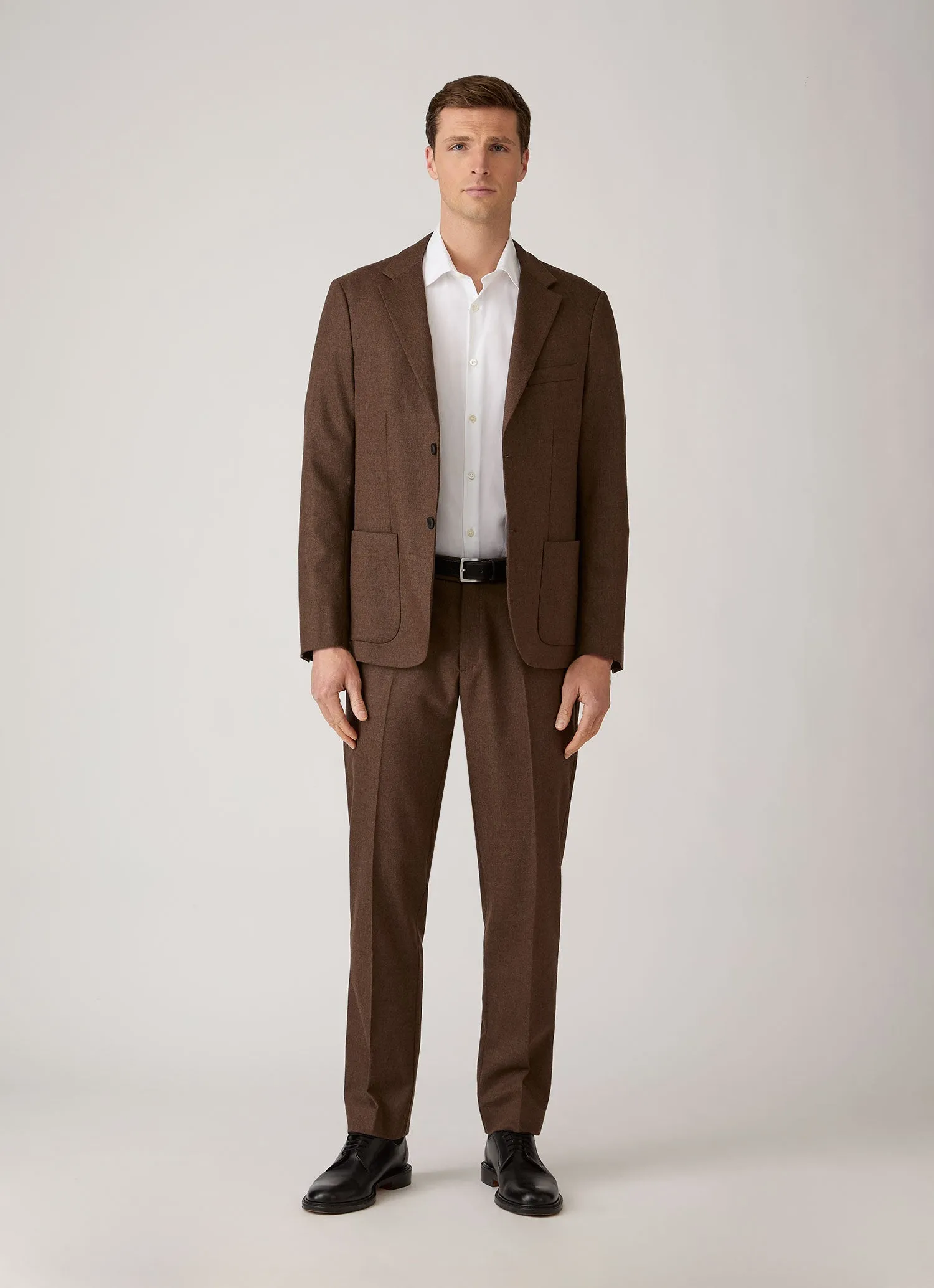 Men's Wool Cashmere Flannel Blazer in Light Brown Melange sold by Sunspel product image thumbnail 3