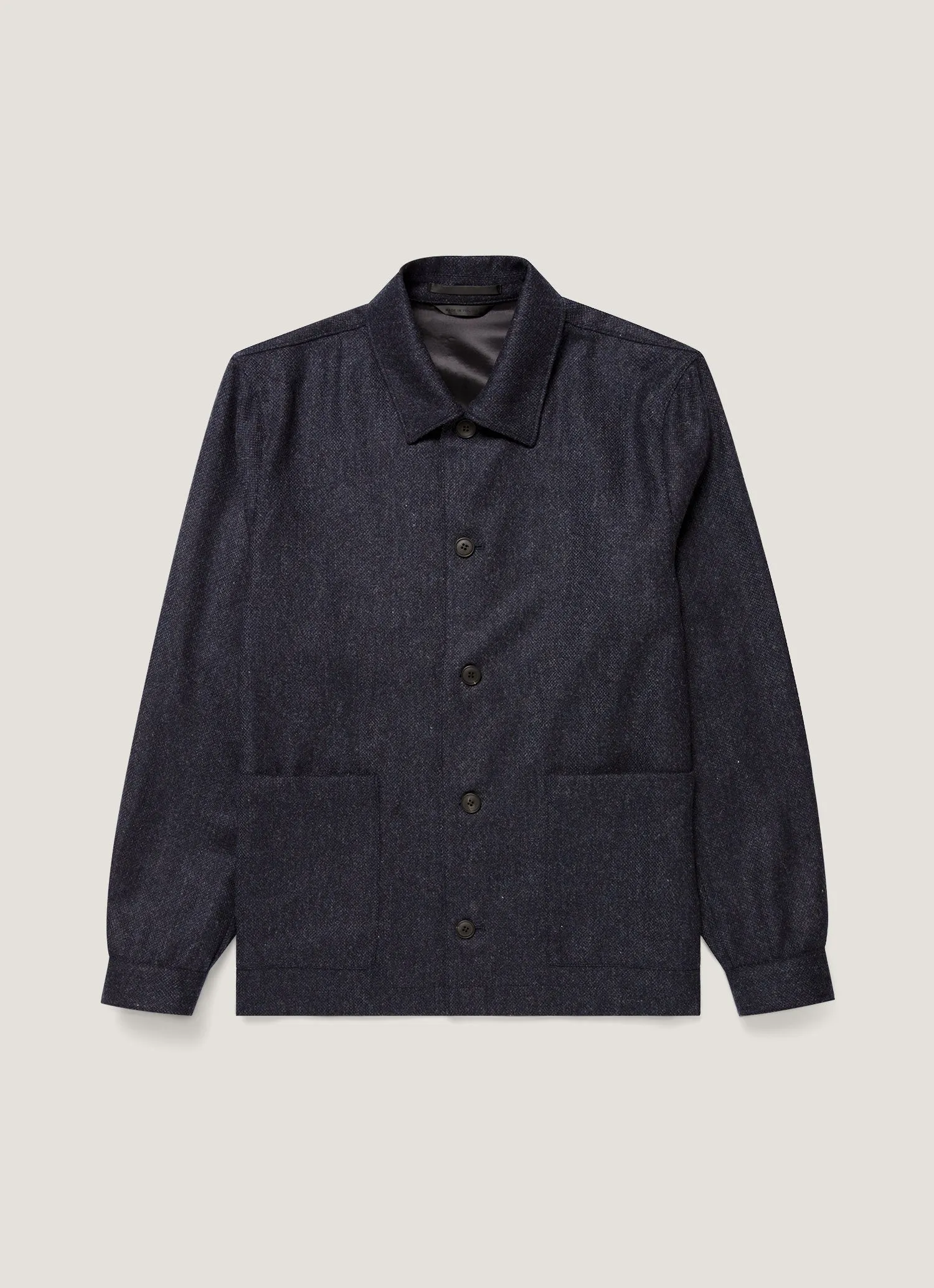 Men's Wool Twill Chore Jacket in Slate Blue Melange sold by Sunspel