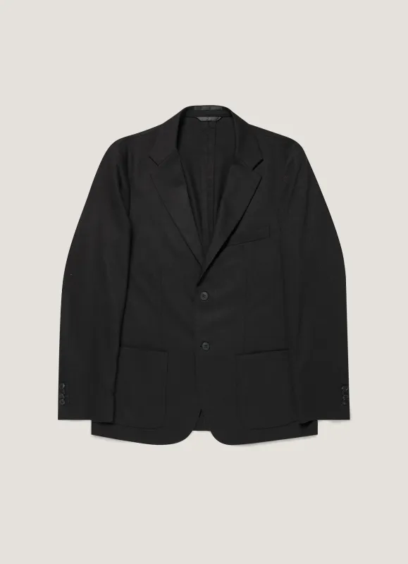 Men's Wool Cashmere Flannel Blazer in Charcoal Melange made by Sunspel