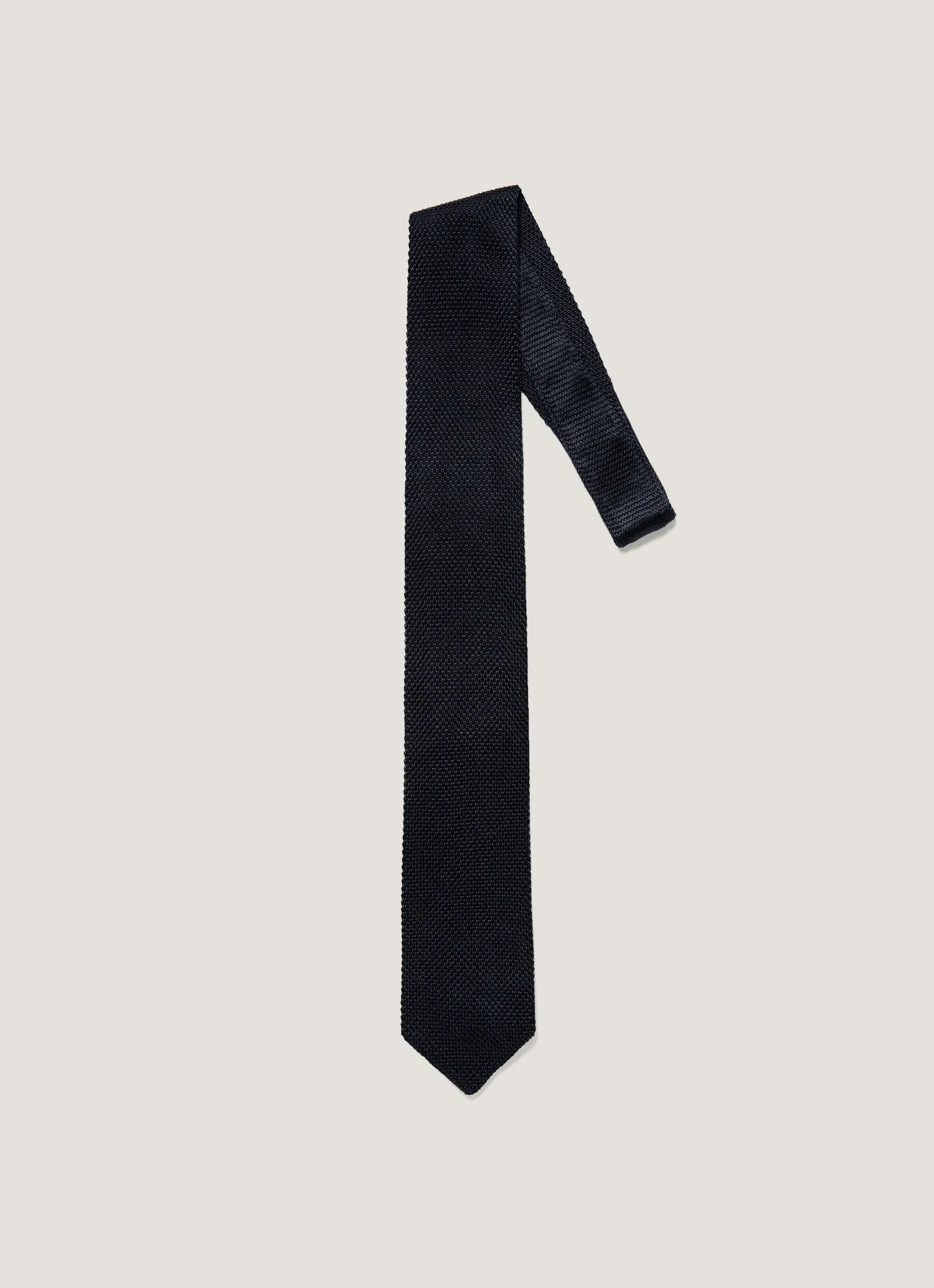 Men's Silk Knitted Tie in Navy sold by Sunspel