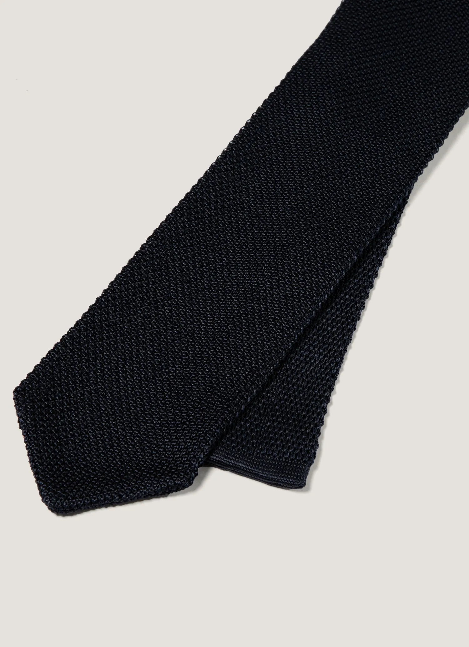 Men's Silk Knitted Tie in Navy sold by Sunspel product image thumbnail 2