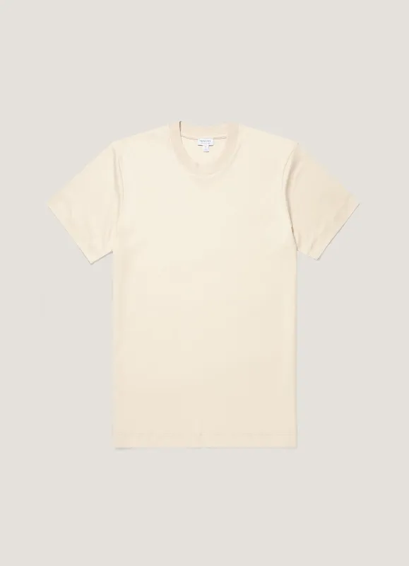 Men's Relaxed Fit Heavyweight T-shirt in Swansdown made by Sunspel