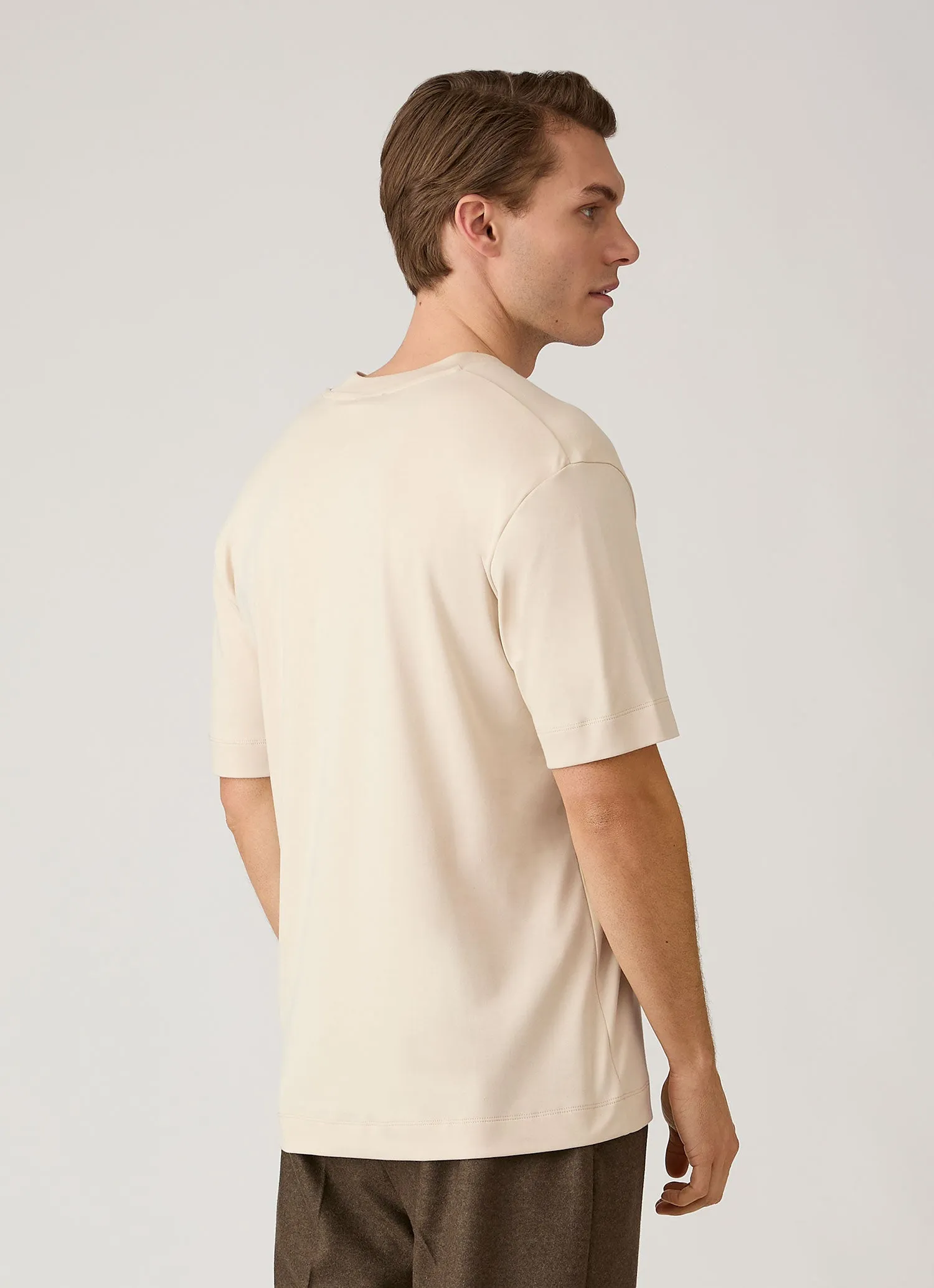 Men's Relaxed Fit Heavyweight T-shirt in Swansdown sold by Sunspel product image thumbnail 5
