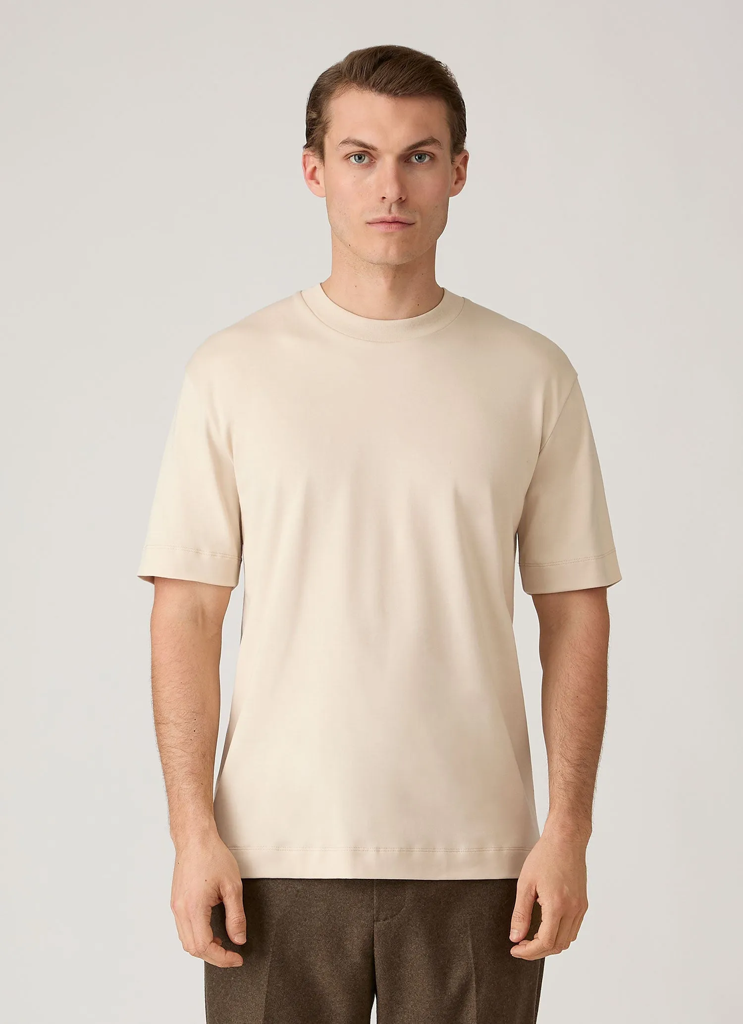 Men's Relaxed Fit Heavyweight T-shirt in Swansdown sold by Sunspel product image thumbnail 2