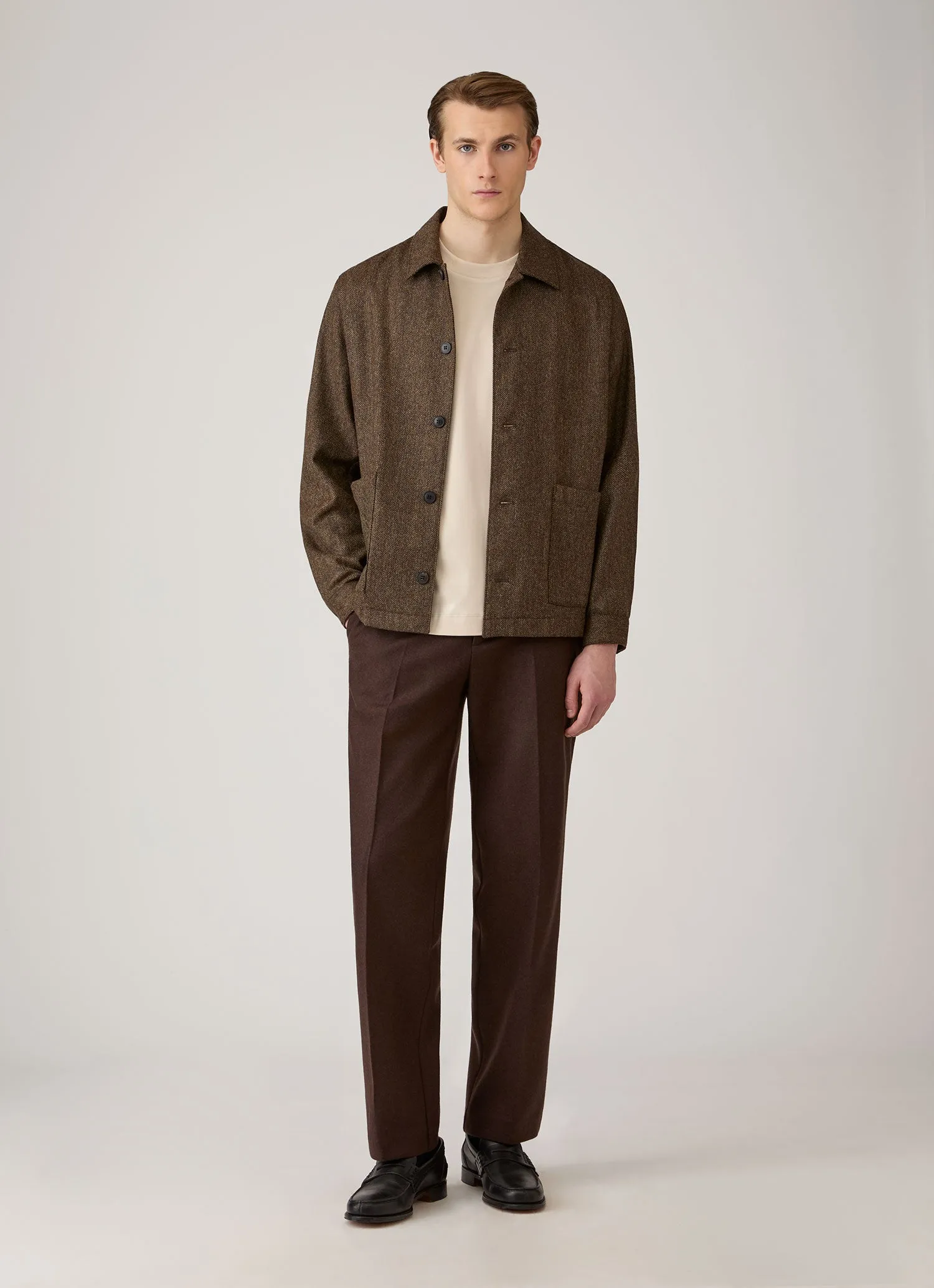 Men's Long Sleeve Heavyweight T-shirt in Swansdown sold by Sunspel product image thumbnail 3