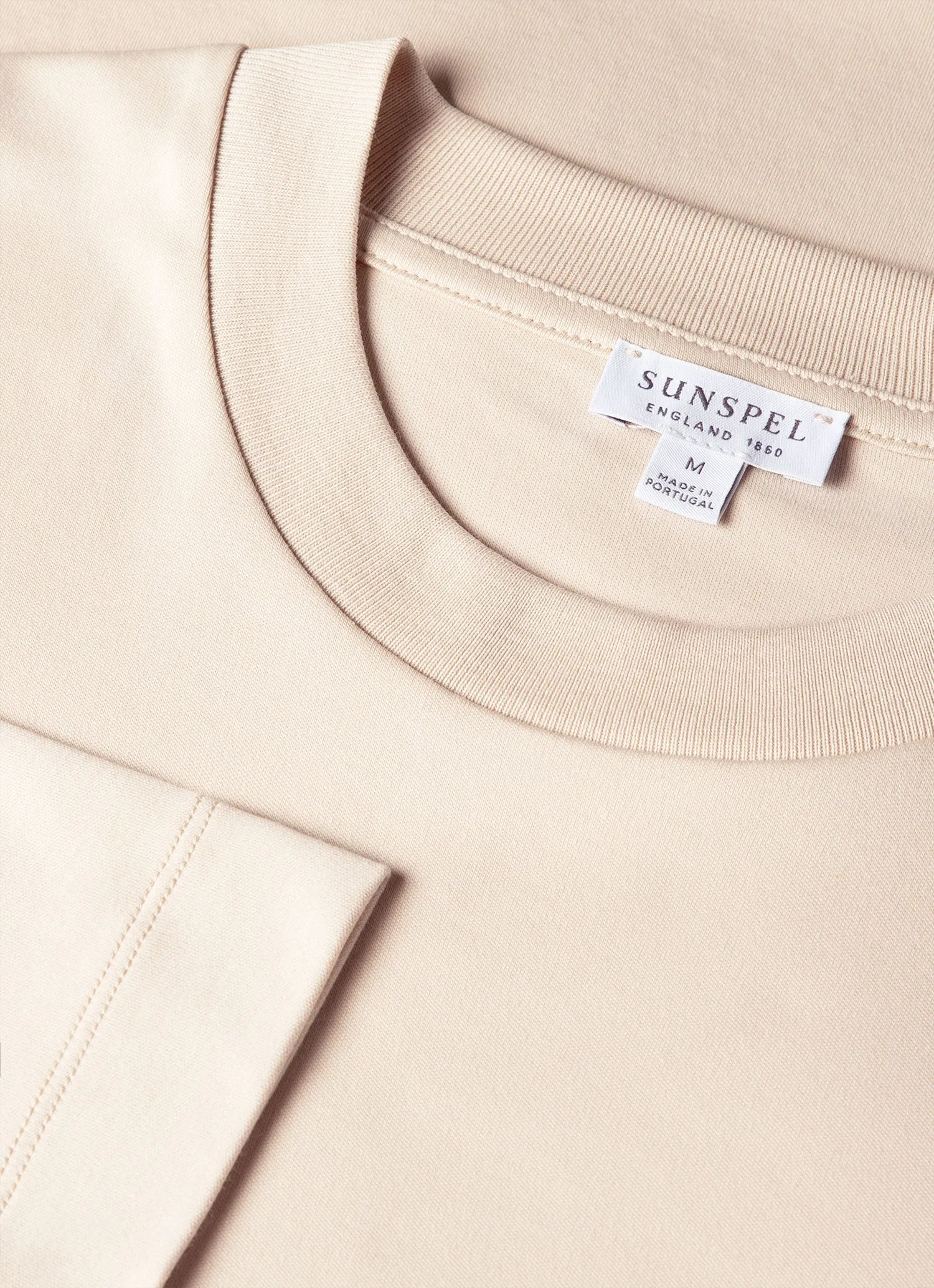 Men's Long Sleeve Heavyweight T-shirt in Swansdown sold by Sunspel product image thumbnail 4
