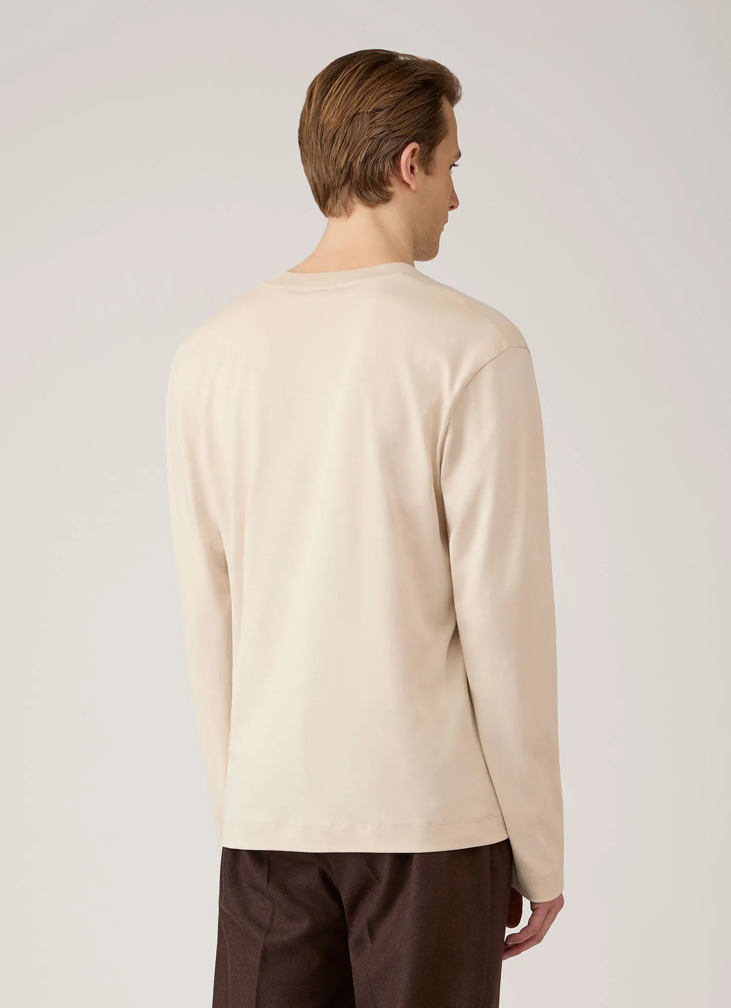 Men's Long Sleeve Heavyweight T-shirt in Swansdown sold by Sunspel product image thumbnail 5