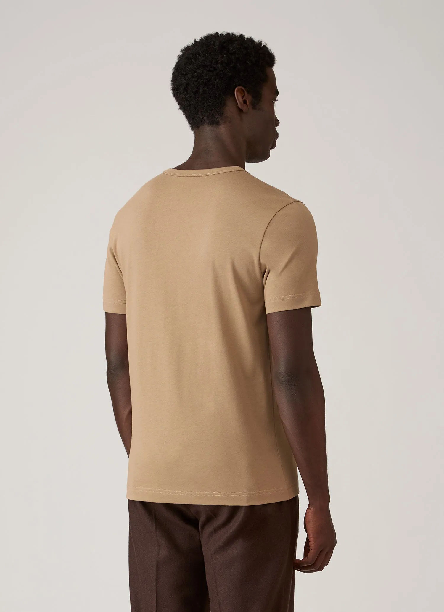 Men's Heavyweight Classic T-shirt in Dark Beige sold by Sunspel product image thumbnail 5