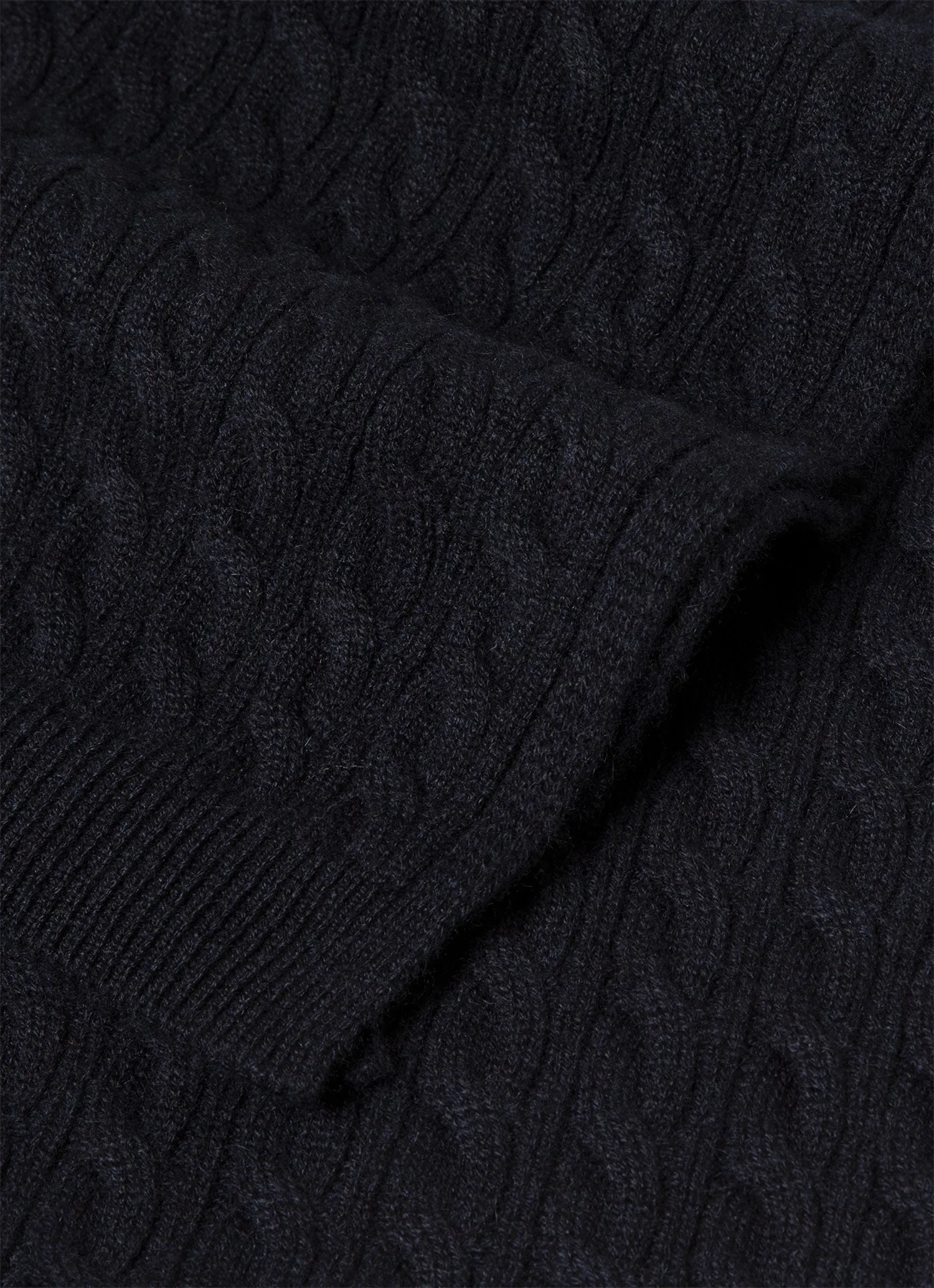 Men's Cashmere Cable Scarf in Navy sold by Sunspel product image thumbnail 2