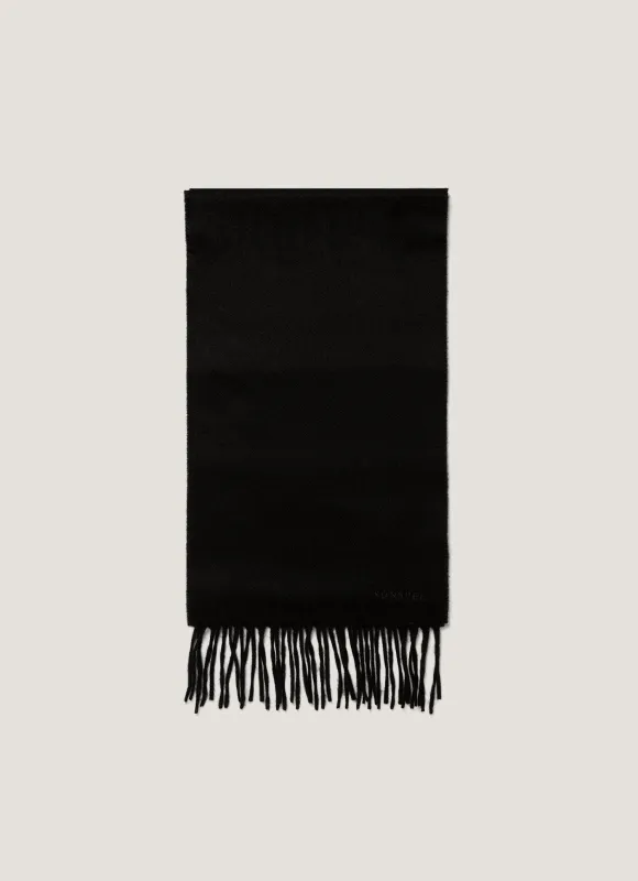 Men's Cashmere Scarf in Black made by Sunspel