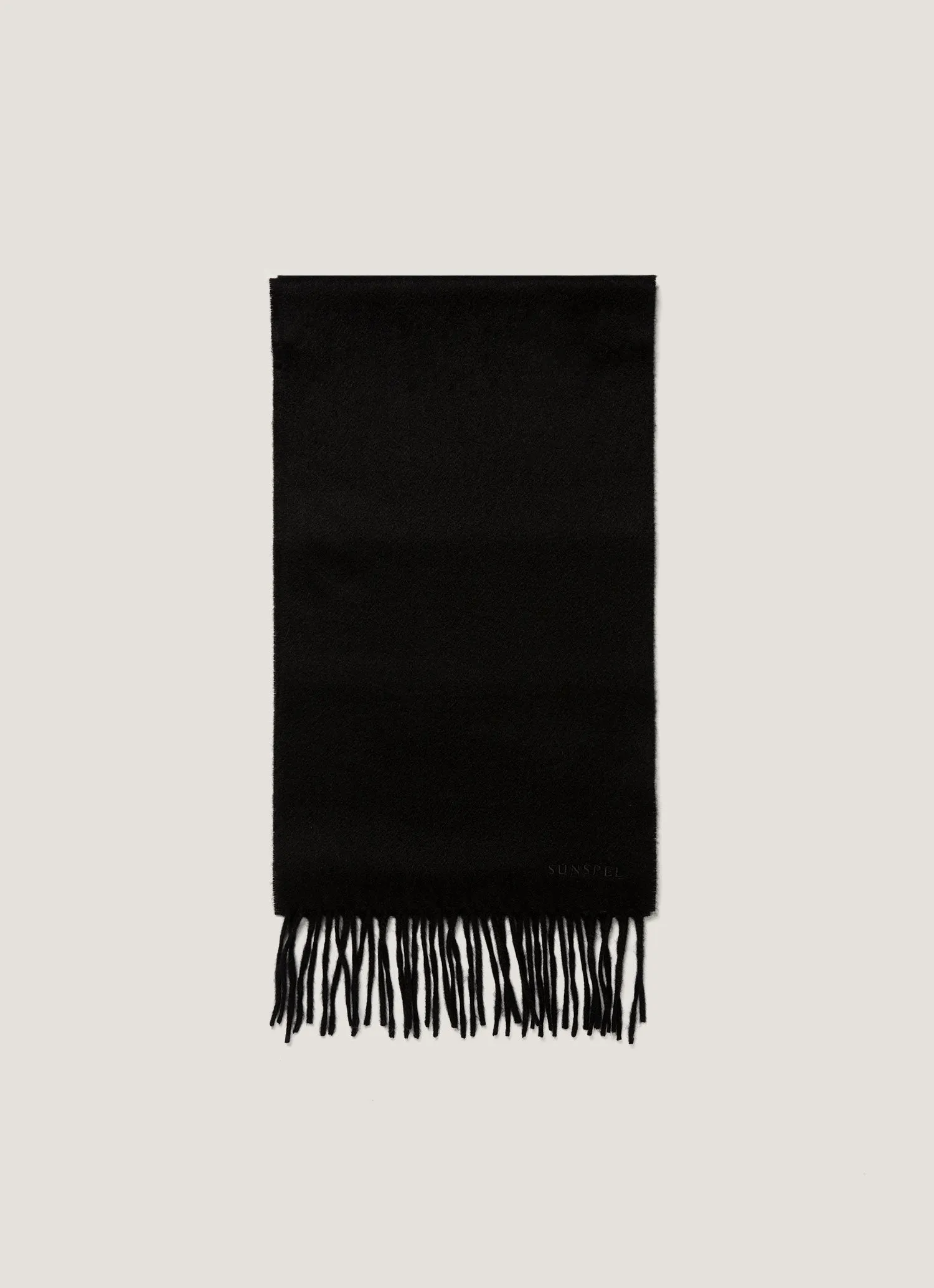 Men's Cashmere Scarf in Black sold by Sunspel