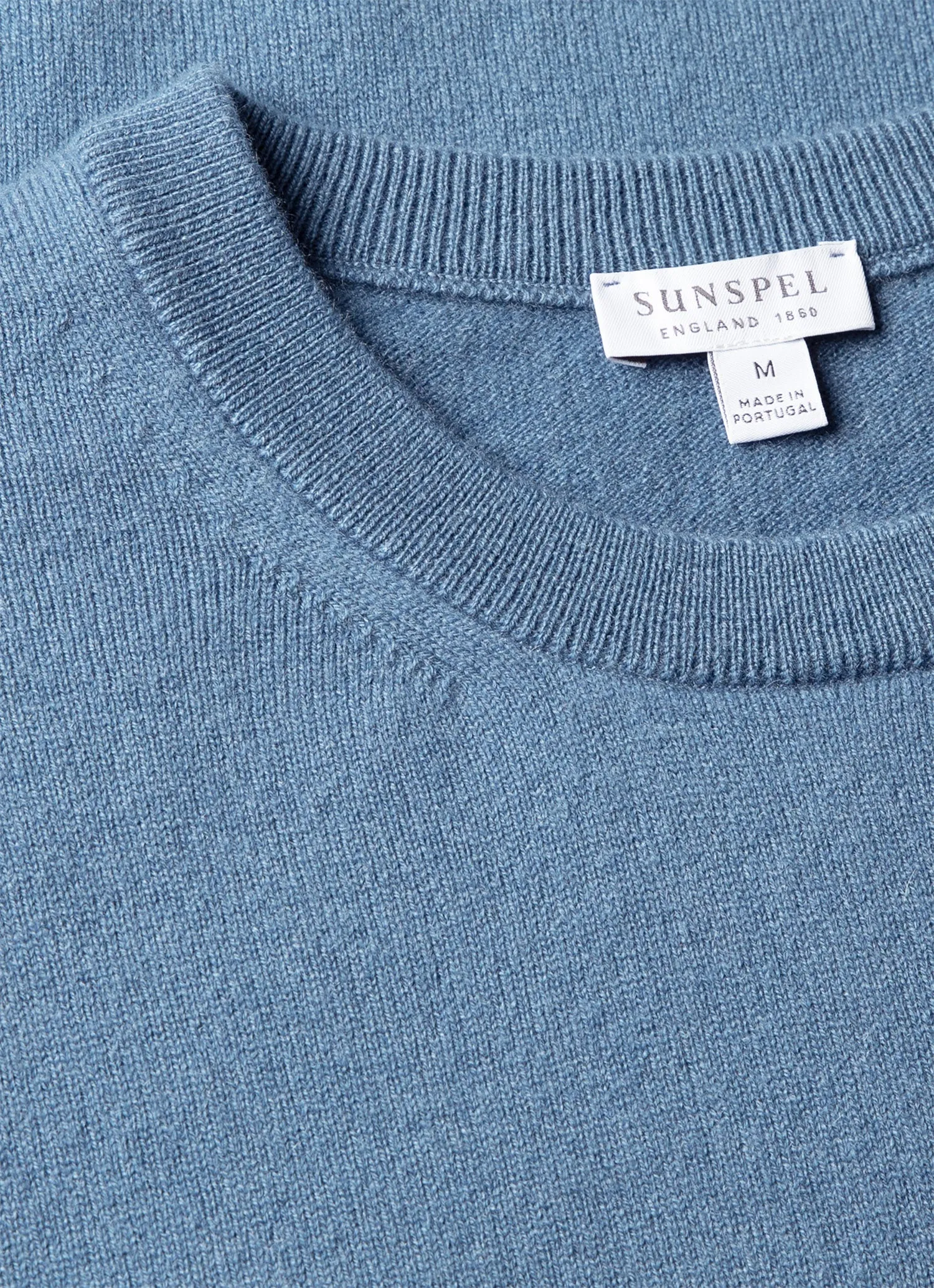 Men's Cashmere Crew Neck Jumper in Powder Blue sold by Sunspel product image thumbnail 4