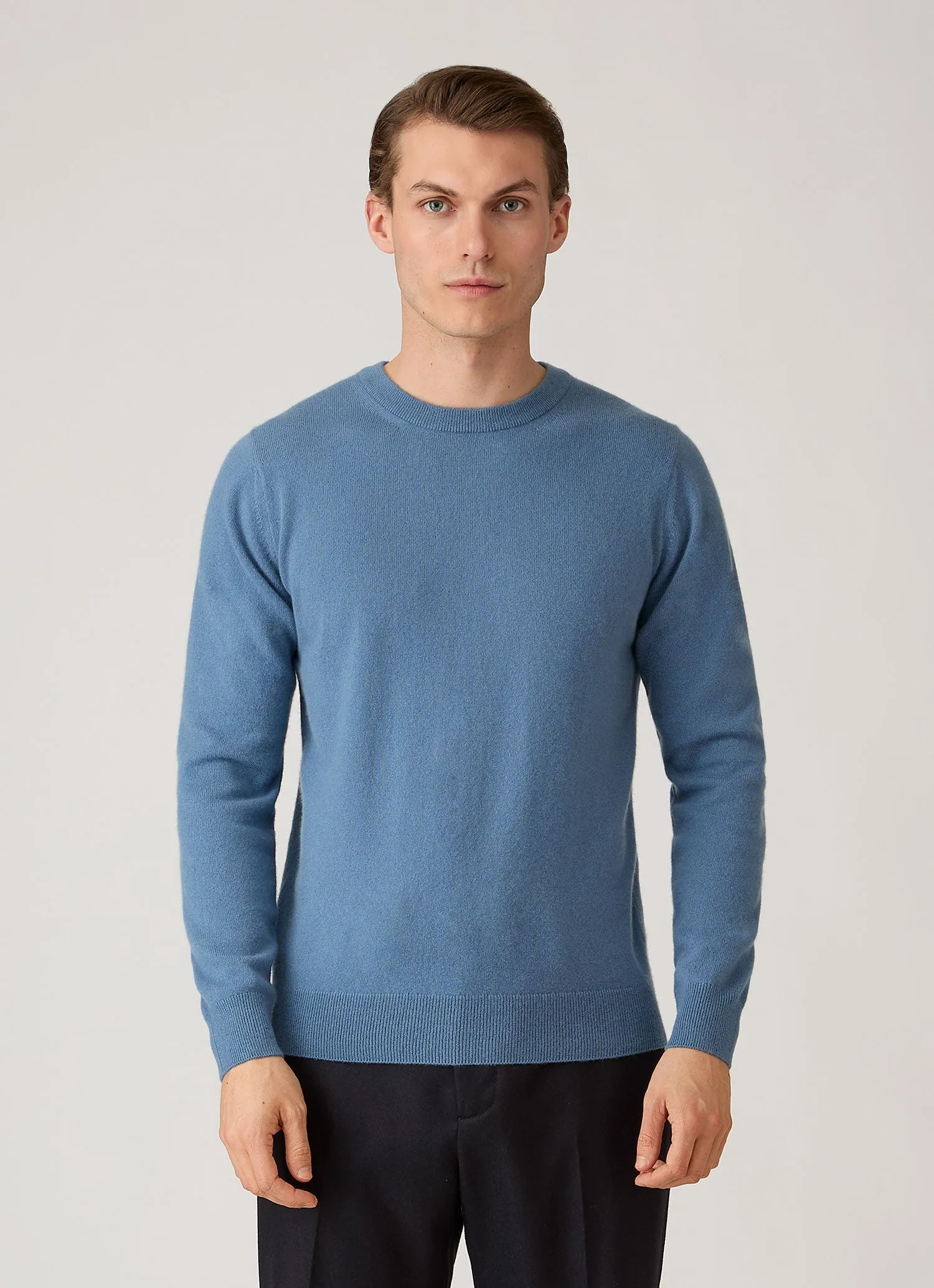 Men's Cashmere Crew Neck Jumper in Powder Blue sold by Sunspel product image thumbnail 2