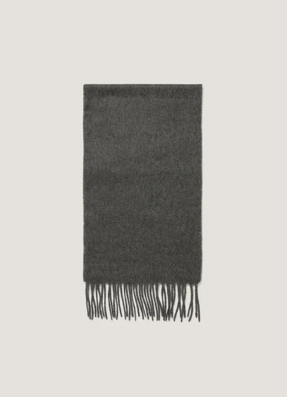 Men's Cashmere Scarf in Charcoal Melange made by Sunspel