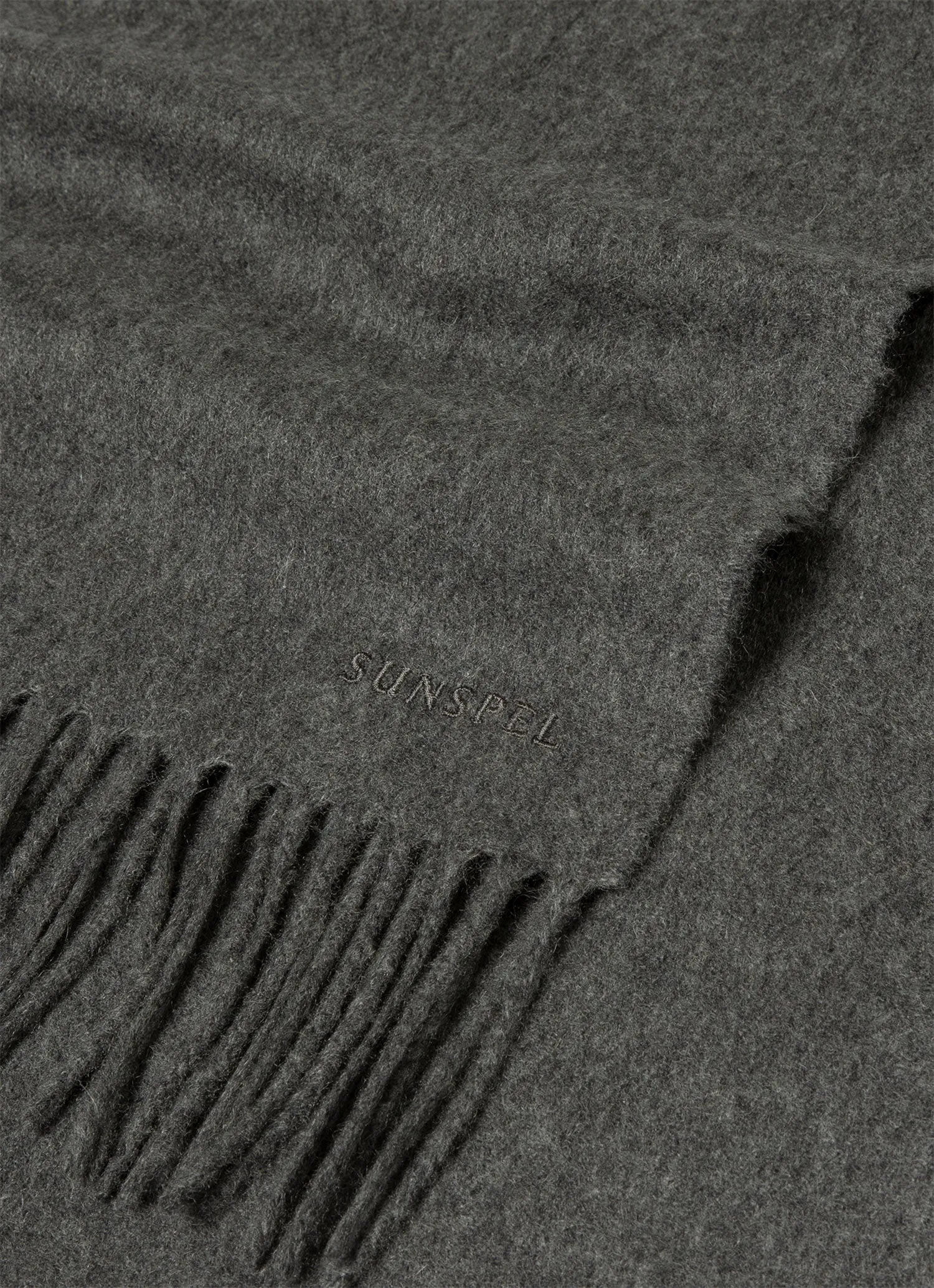 Men's Cashmere Scarf in Charcoal Melange sold by Sunspel product image thumbnail 2