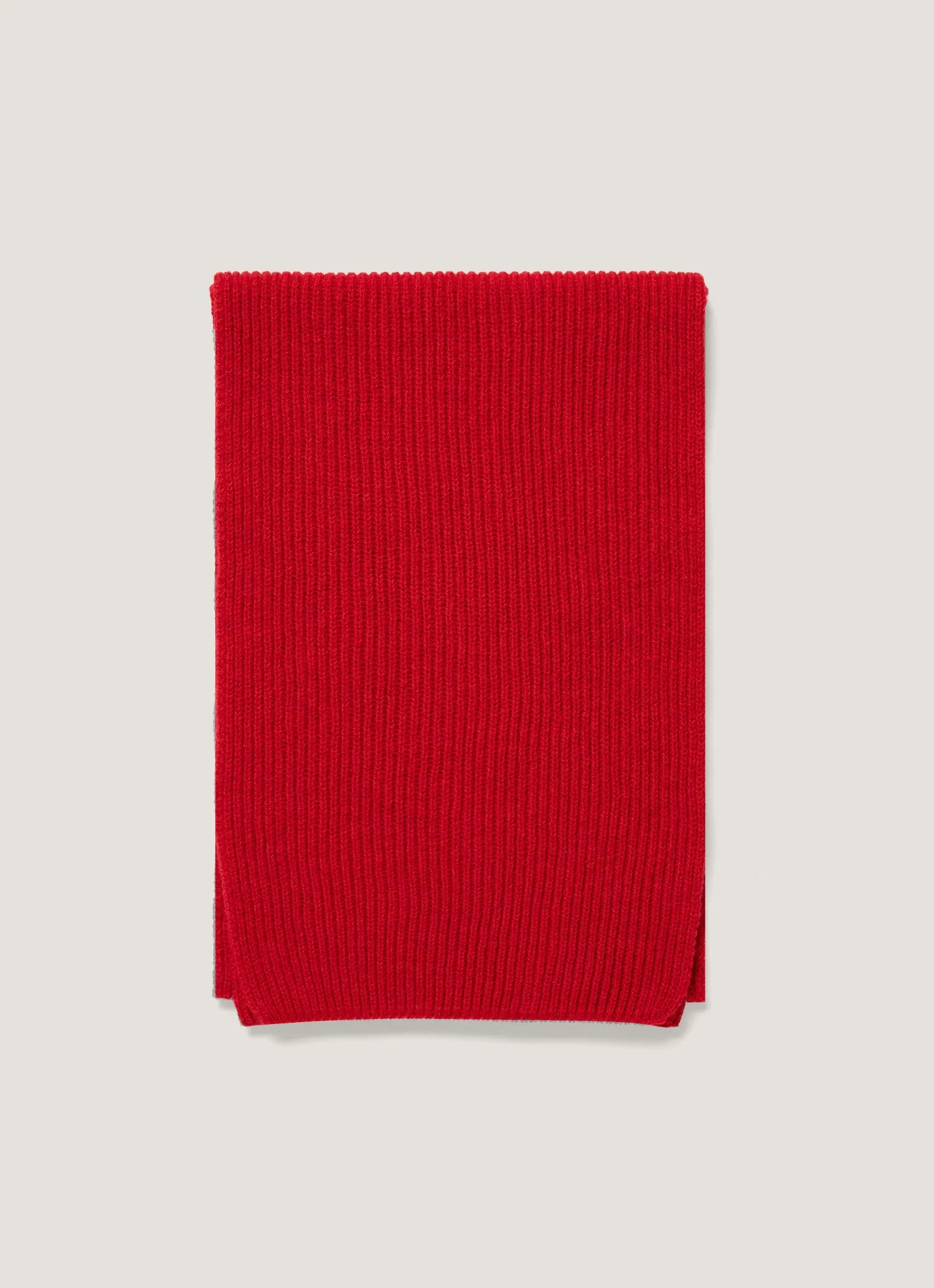 Men's Cashmere Ribbed Scarf in Ruby Red sold by Sunspel