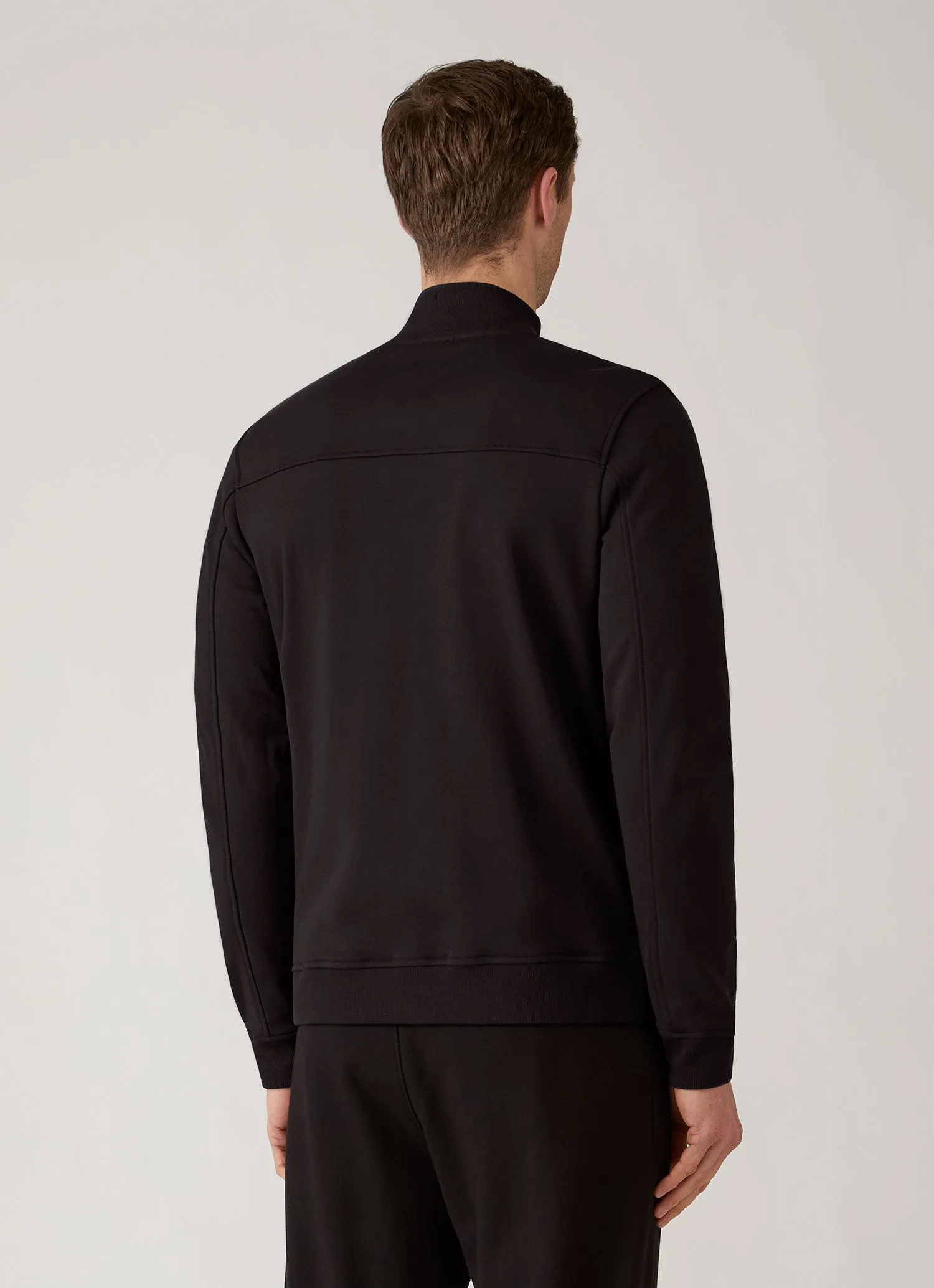 Men's Supima Loopback Zip Sweatshirt in Black sold by Sunspel product image thumbnail 5