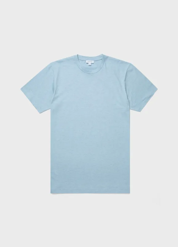 Men's Riviera T-shirt in Storm Blue Melange sold by Sunspel