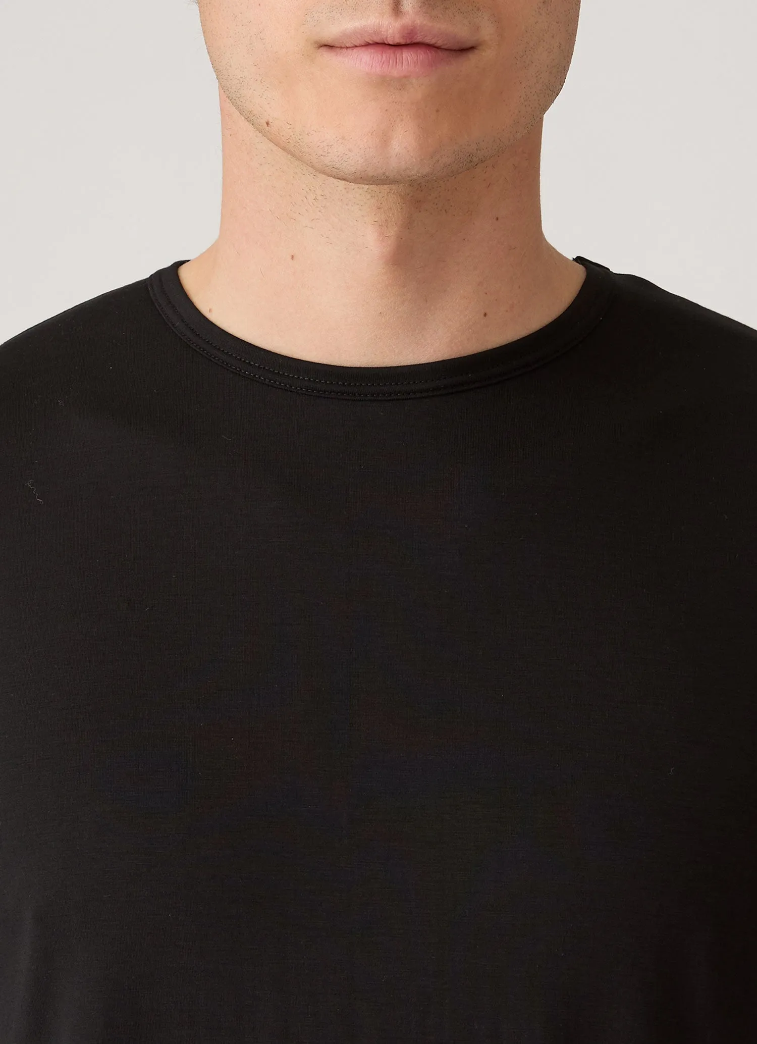 Men's Long Sleeve Tencel™ T-shirt in Black sold by Sunspel product image thumbnail 5