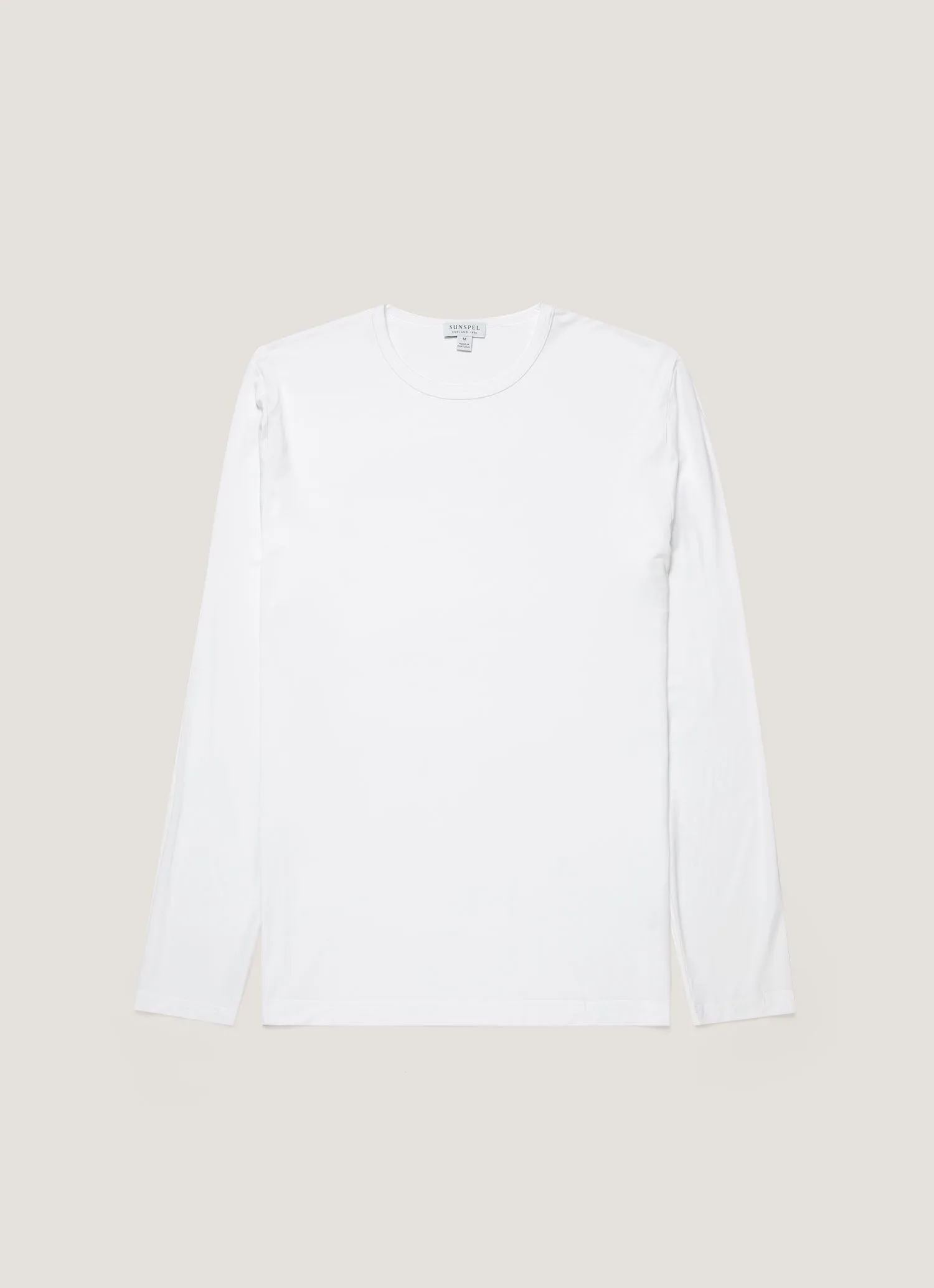 Men's Long Sleeve Tencel™ T-shirt in White sold by Sunspel
