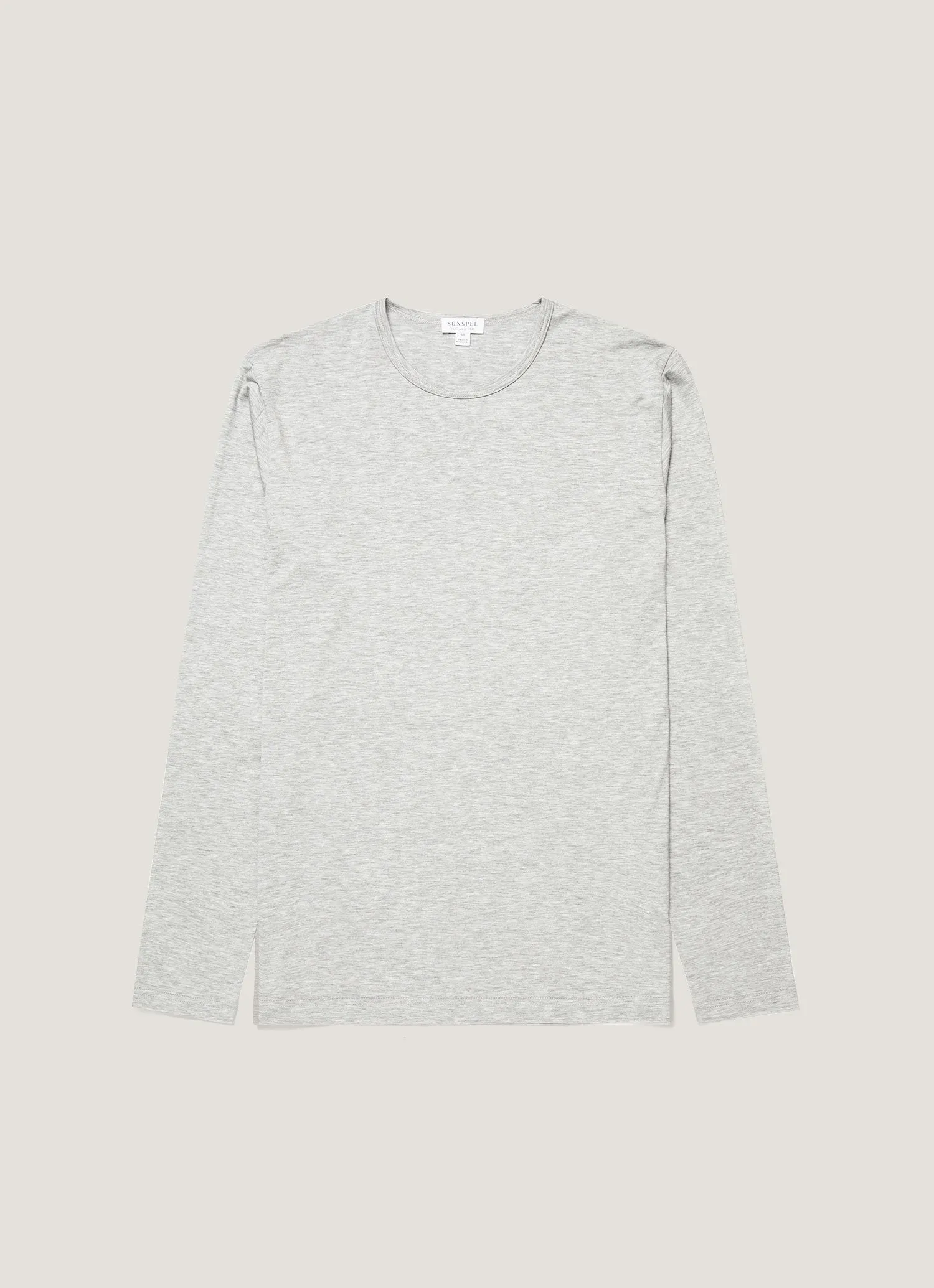 Men's Long Sleeve Tencel™ T-shirt in Grey Melange sold by Sunspel