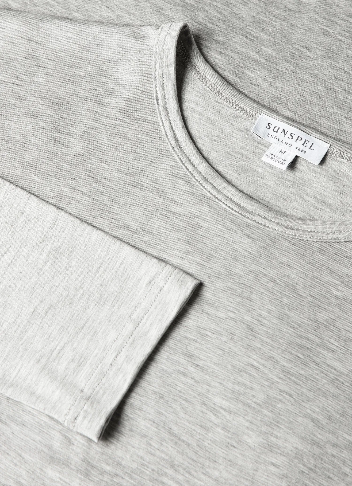 Men's Long Sleeve Tencel™ T-shirt in Grey Melange sold by Sunspel product image thumbnail 3