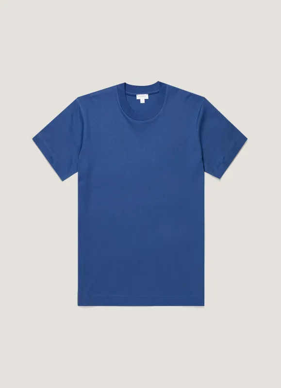 Men's Relaxed Fit Heavyweight T-shirt in Clear Night made by Sunspel