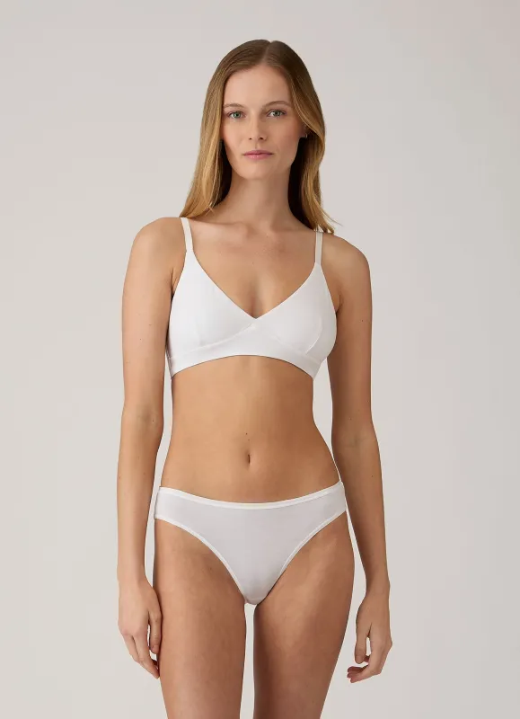 Women's Tencel™ Soft Bra in White made by Sunspel